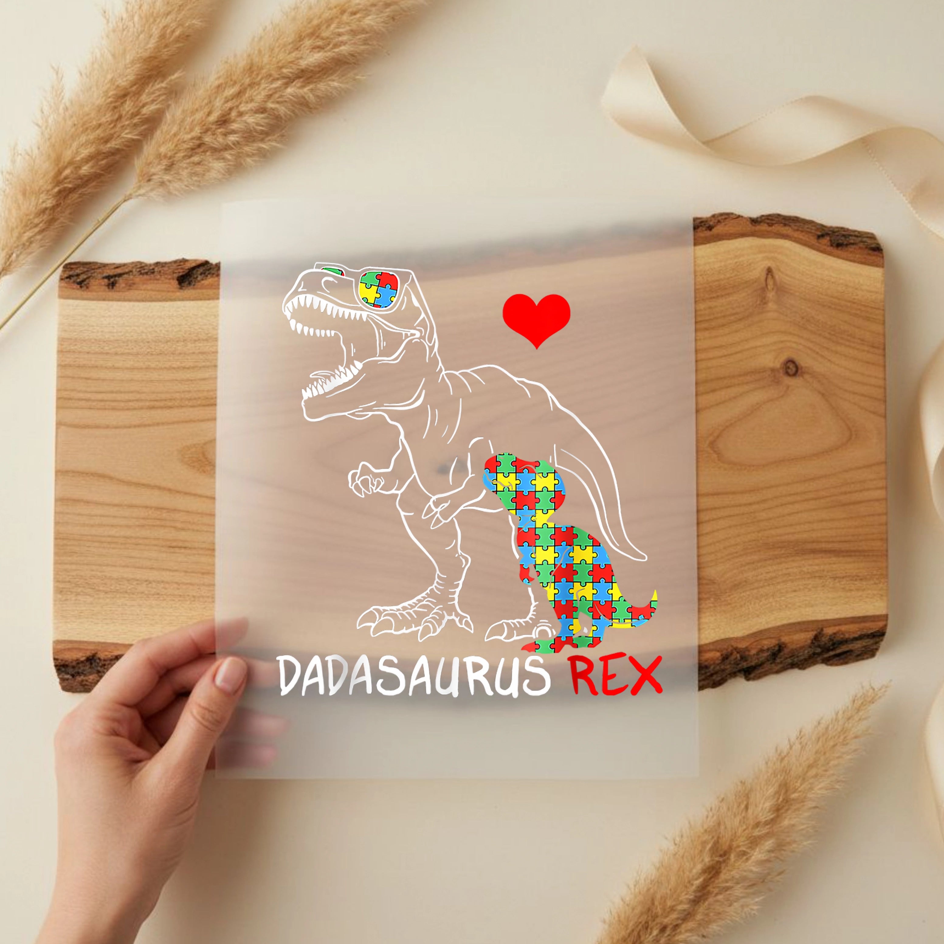 Bügelbild Dinosaurier Papa Dadasaurus Rex