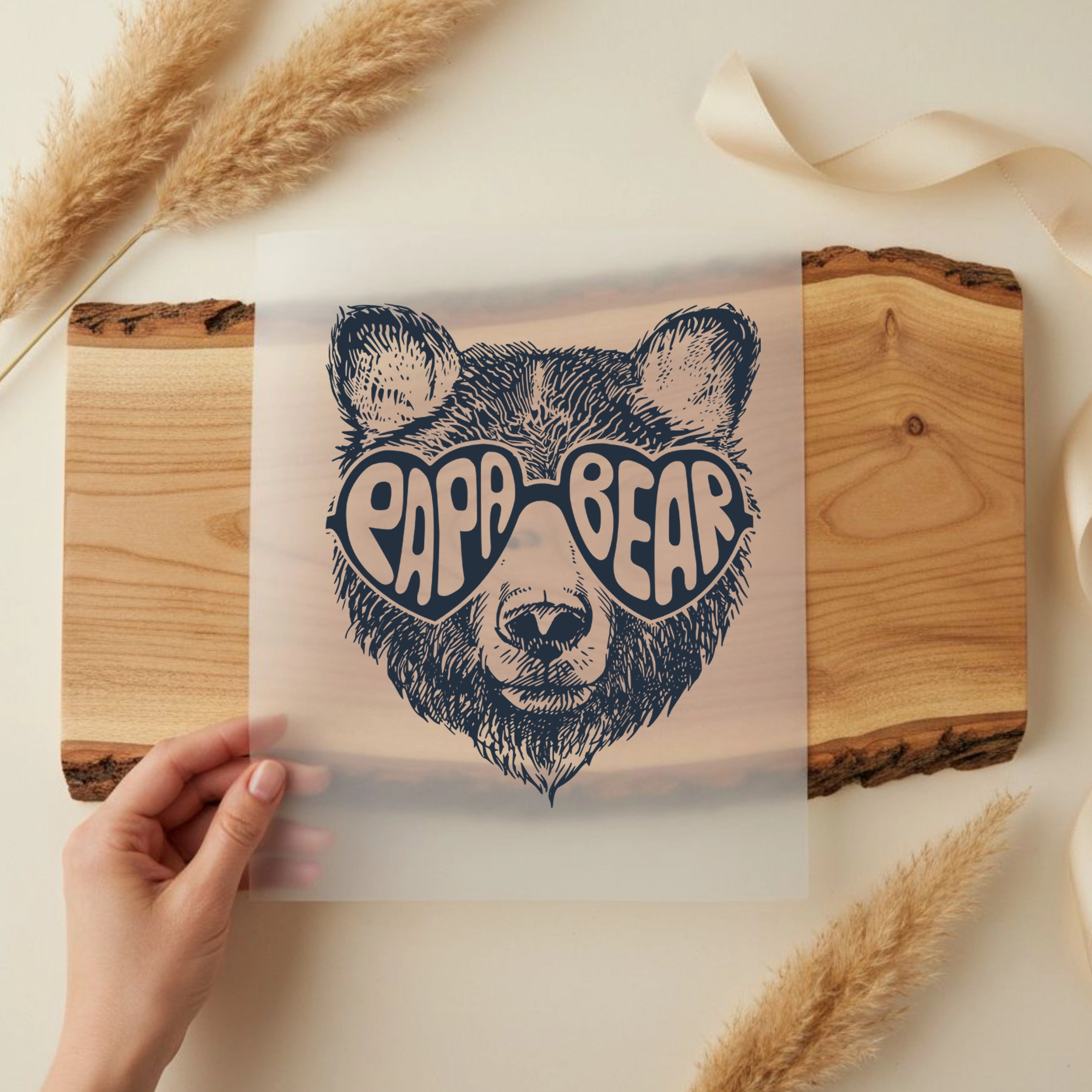 Bügelbild Papa Bär Sonnenbrille