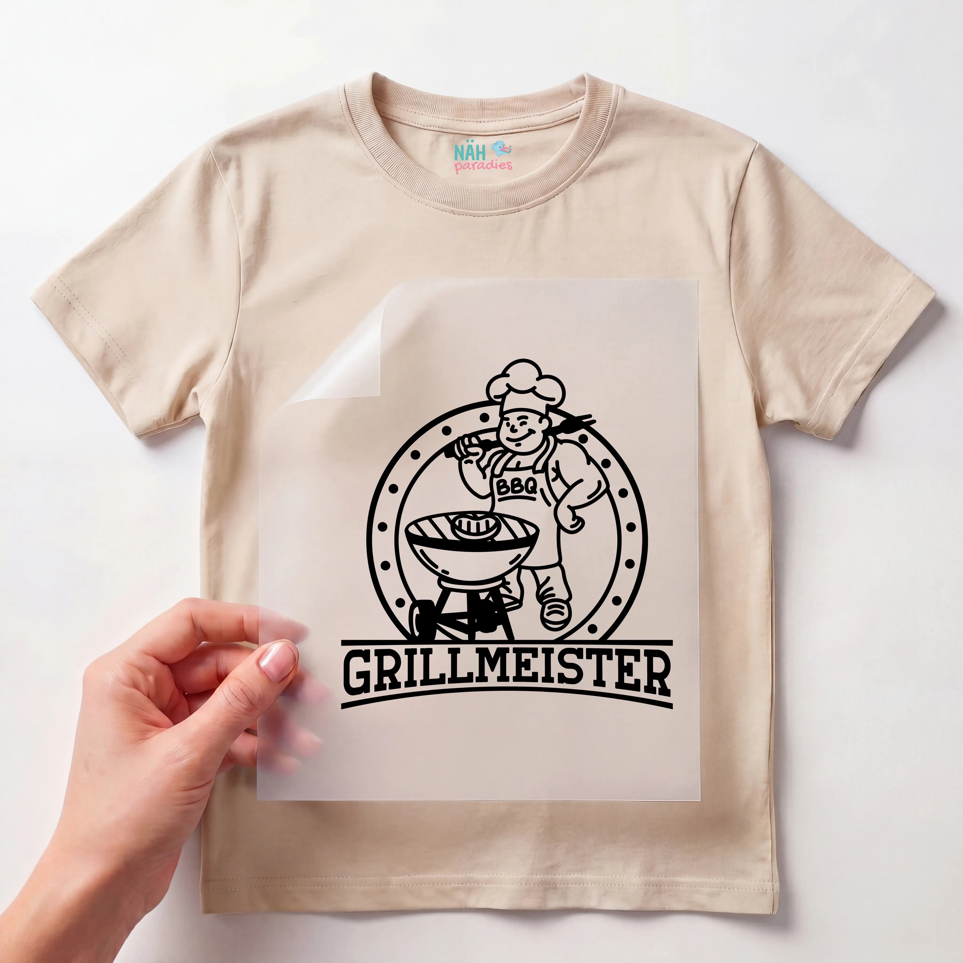 Bügelbild Schriftzug Grillmeister