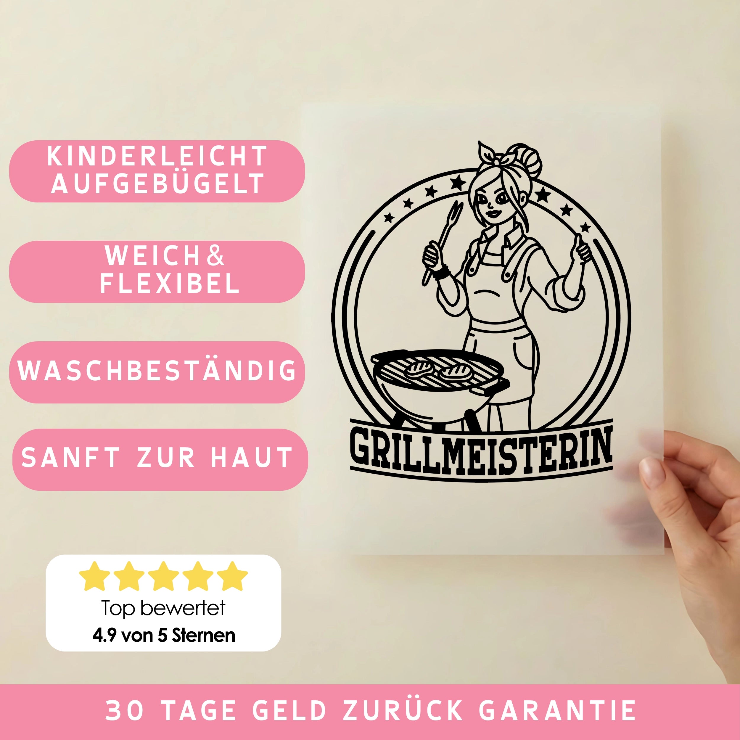 Bügelbild Grillmeisterin