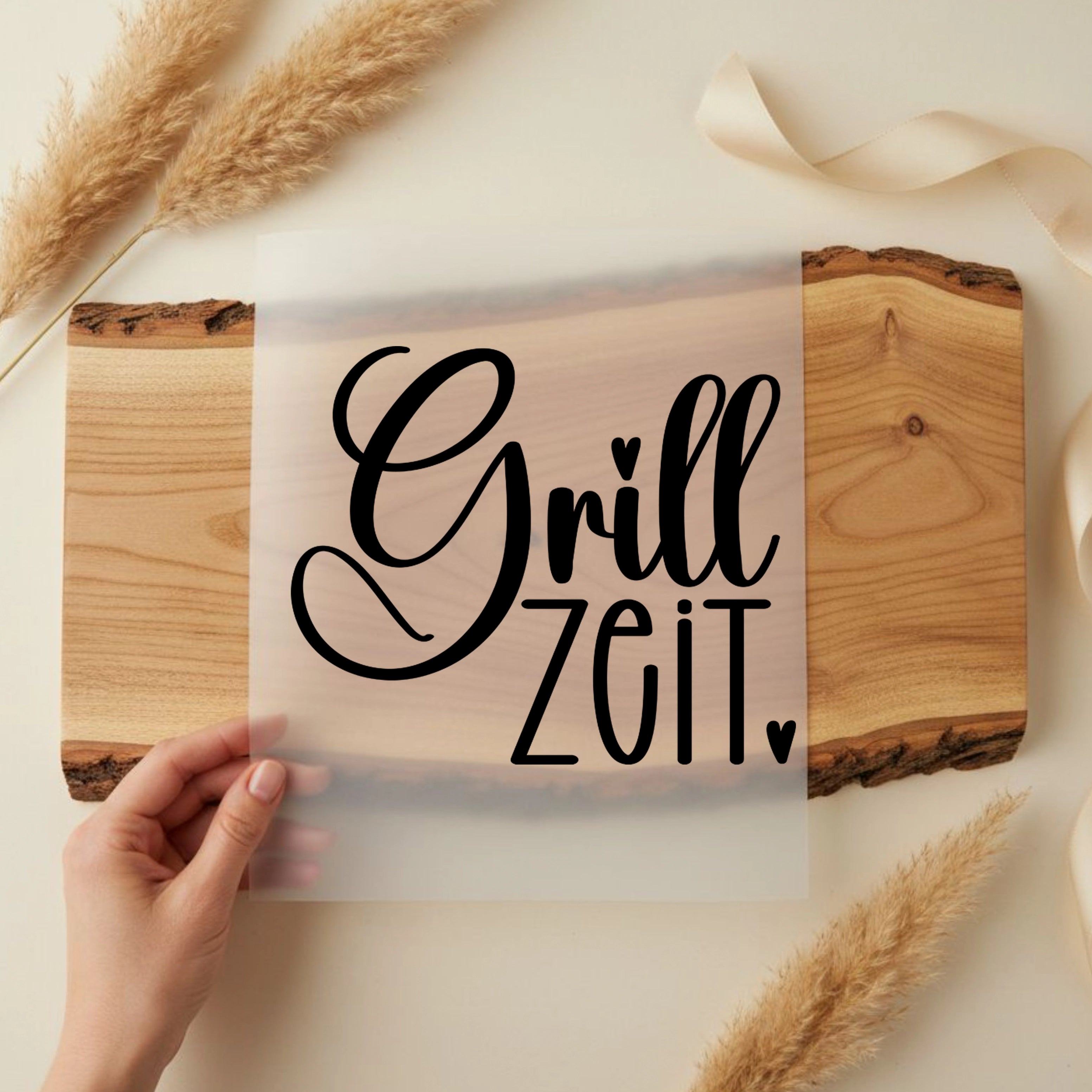 Bügelbild Schriftzug Grillzeit