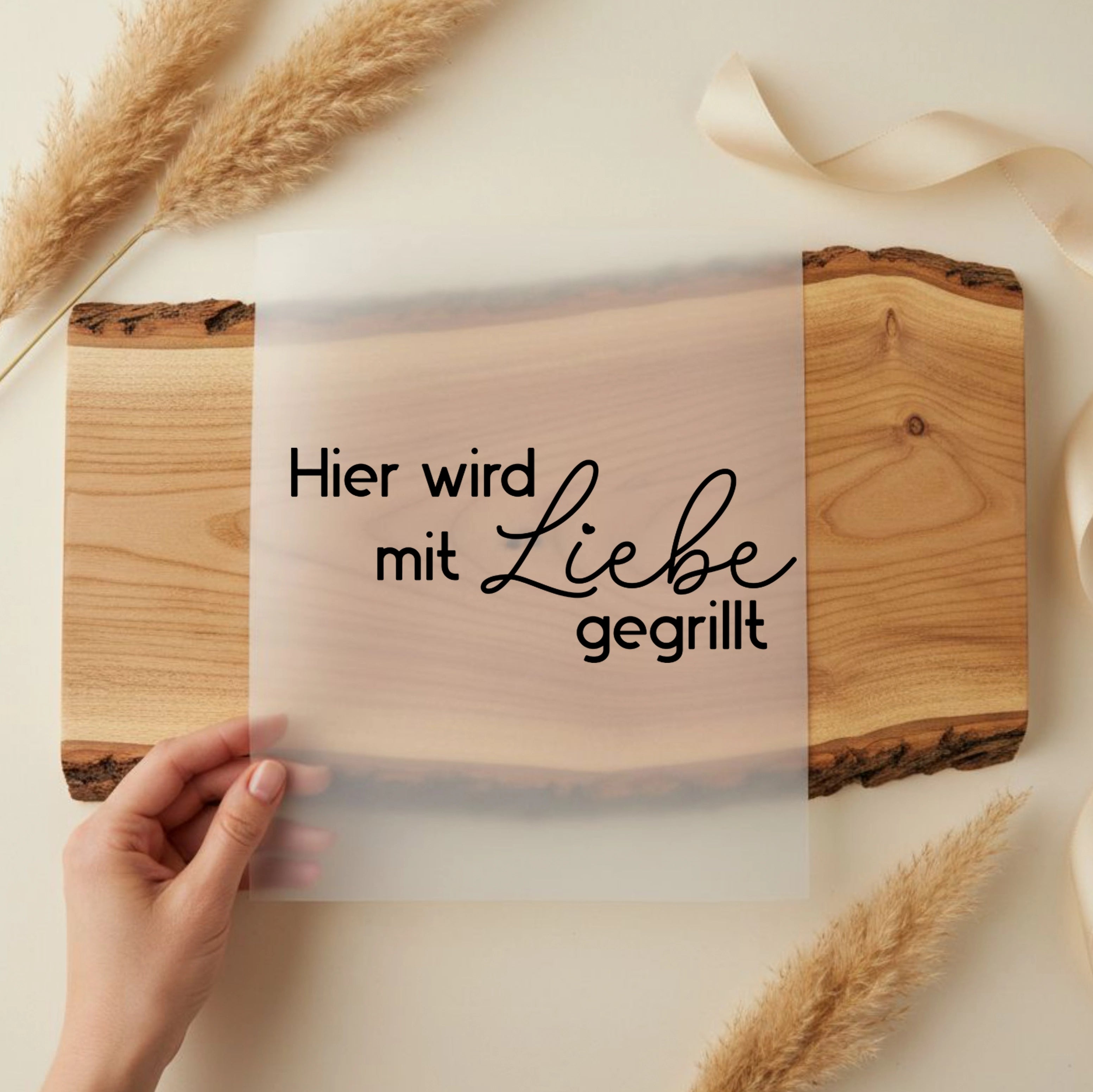 Bügelbild Schriftzug Mit Liebe gegrillt