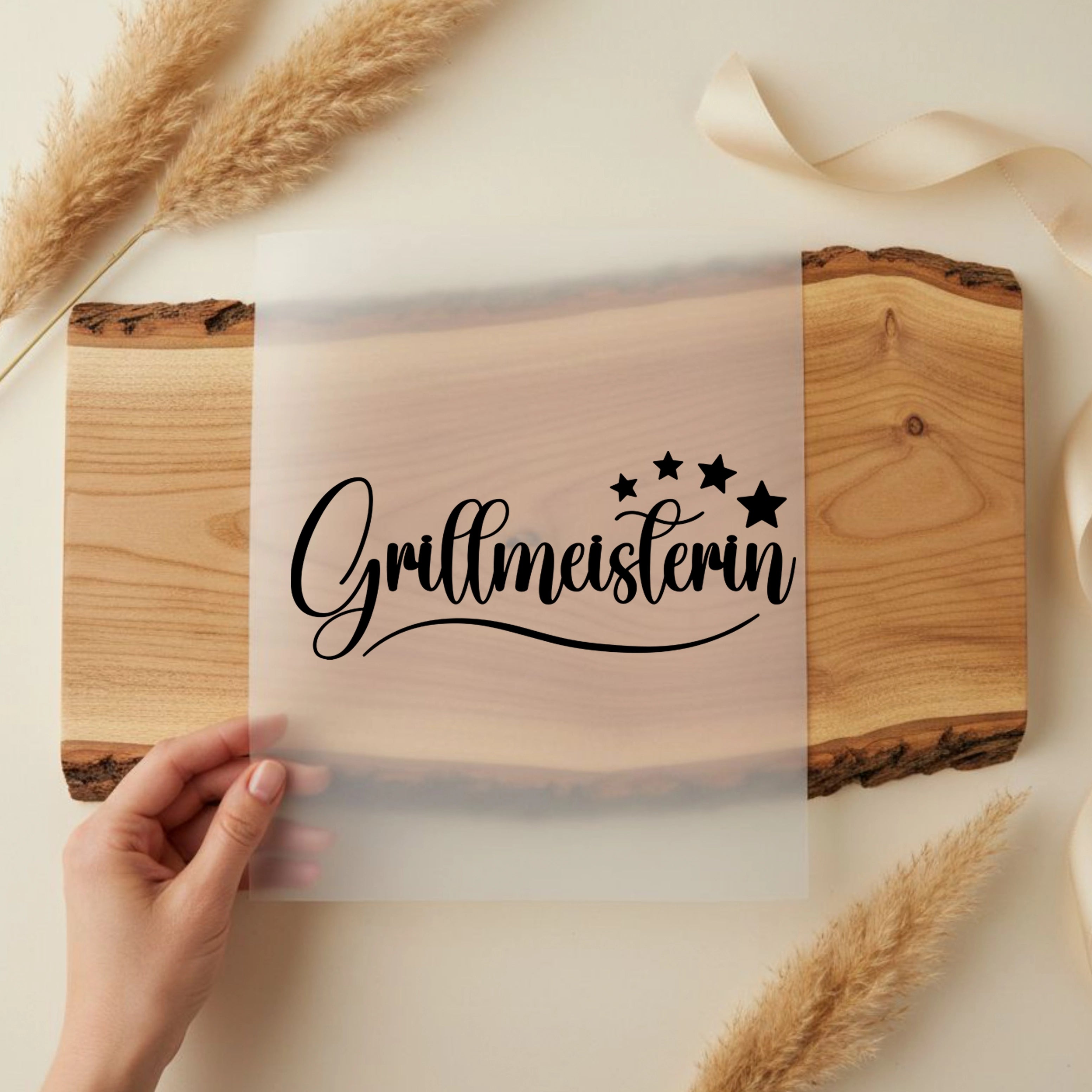 Bügelbild Schriftzug Grillmeisterin