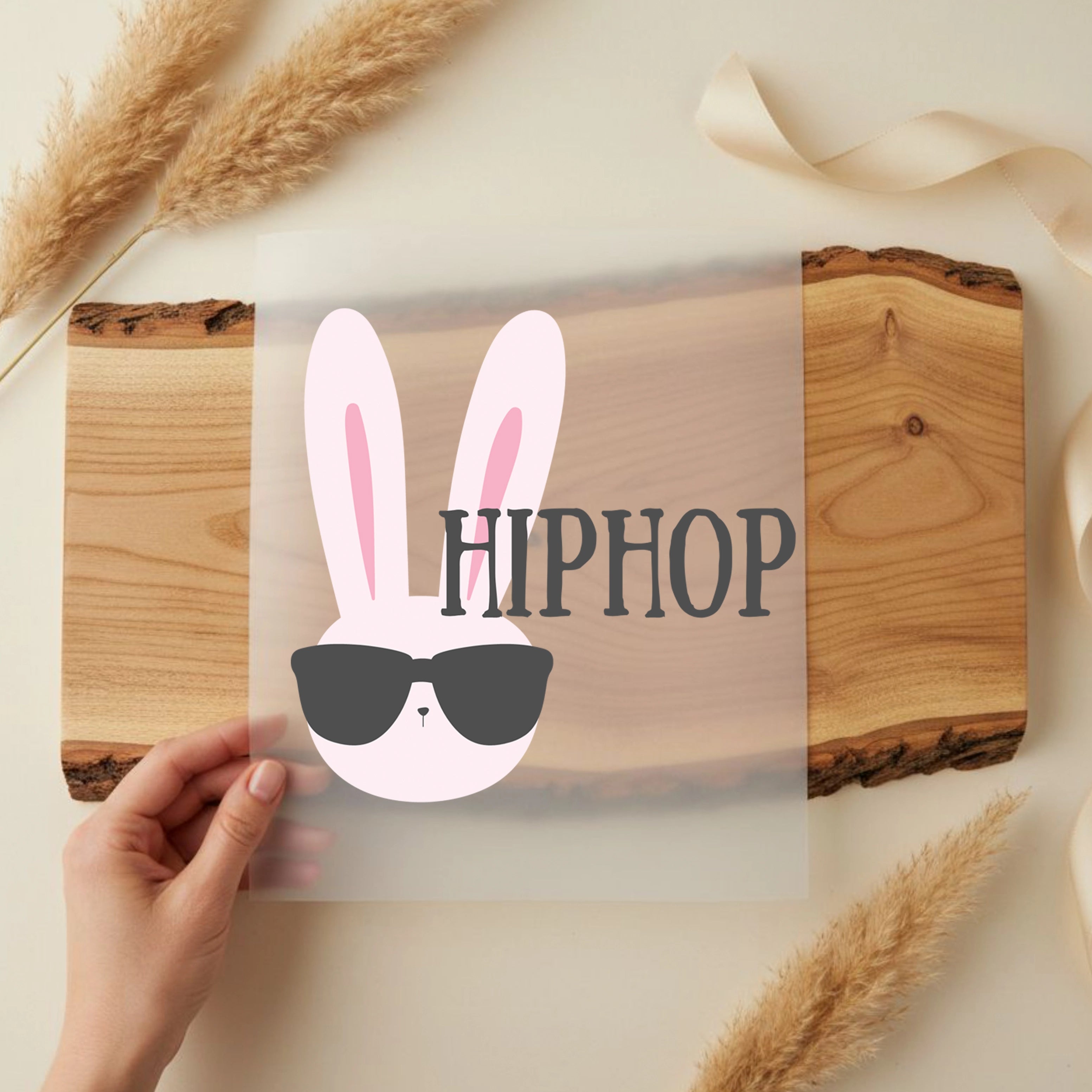 Bügelbild Hase Hip Hop