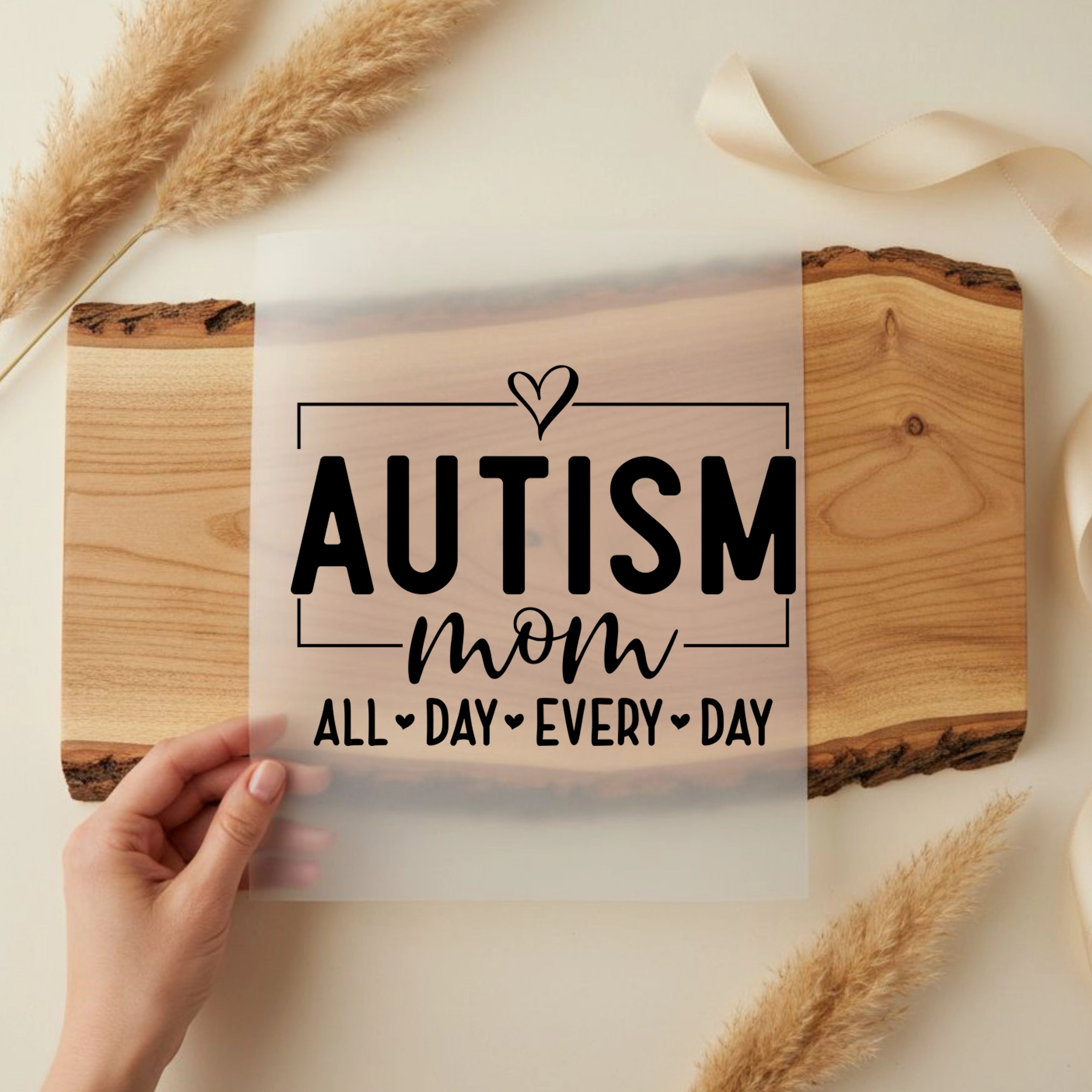 Bügelbild Autism Mom schwarz