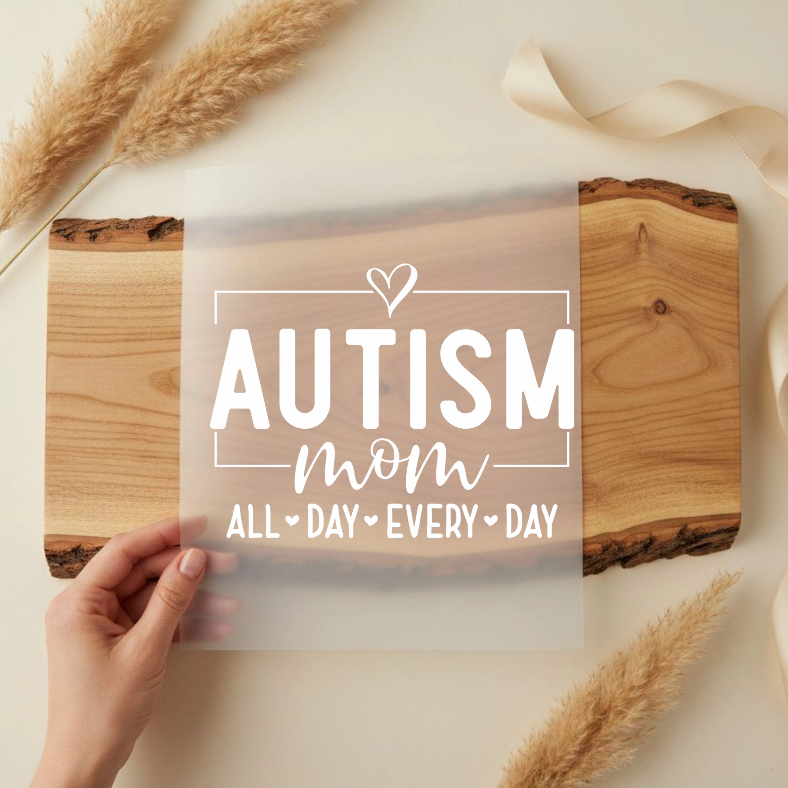 Bügelbild Autism Mom weiß