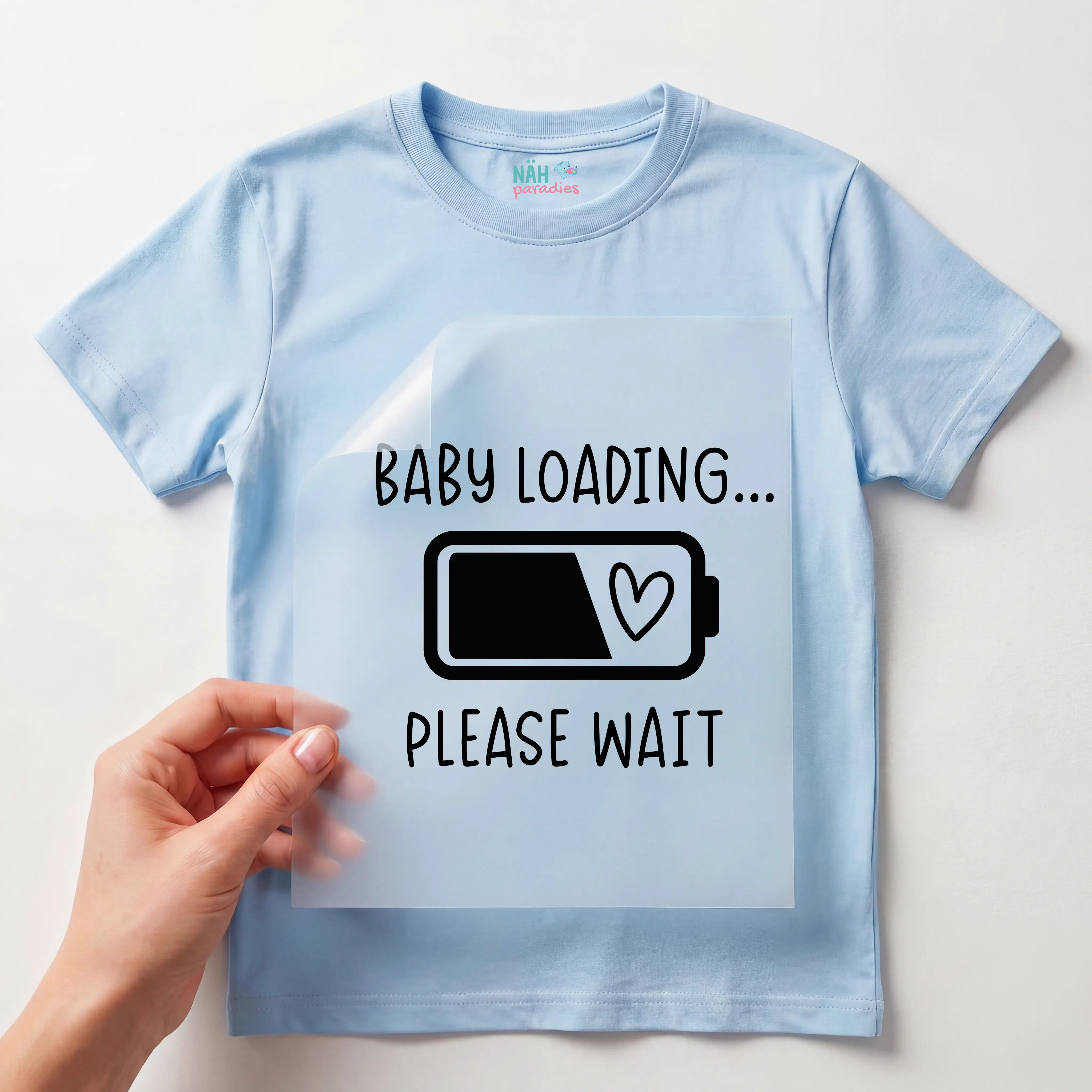 Bügelbild Baby Loading Please Wait