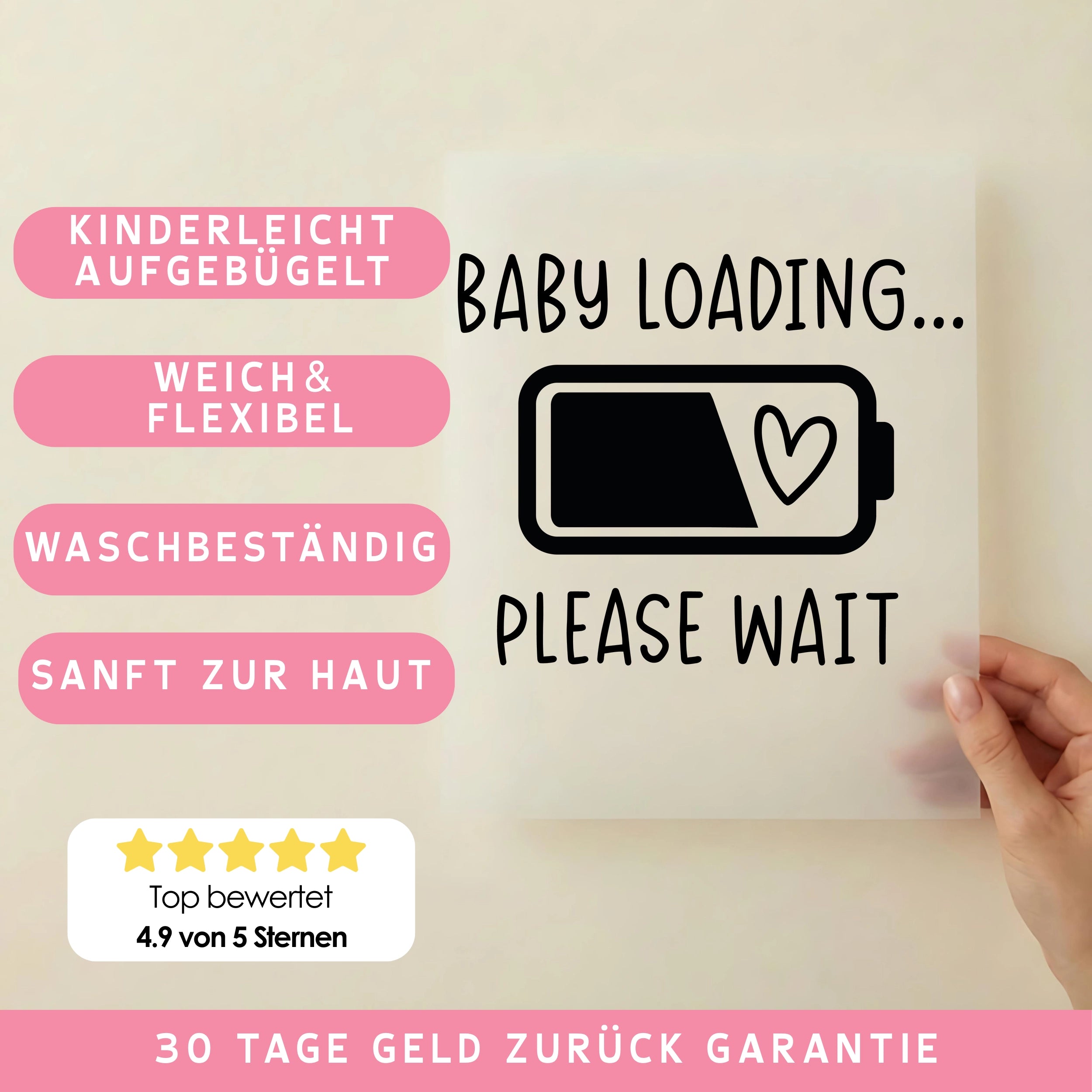Bügelbild Baby Loading Please Wait