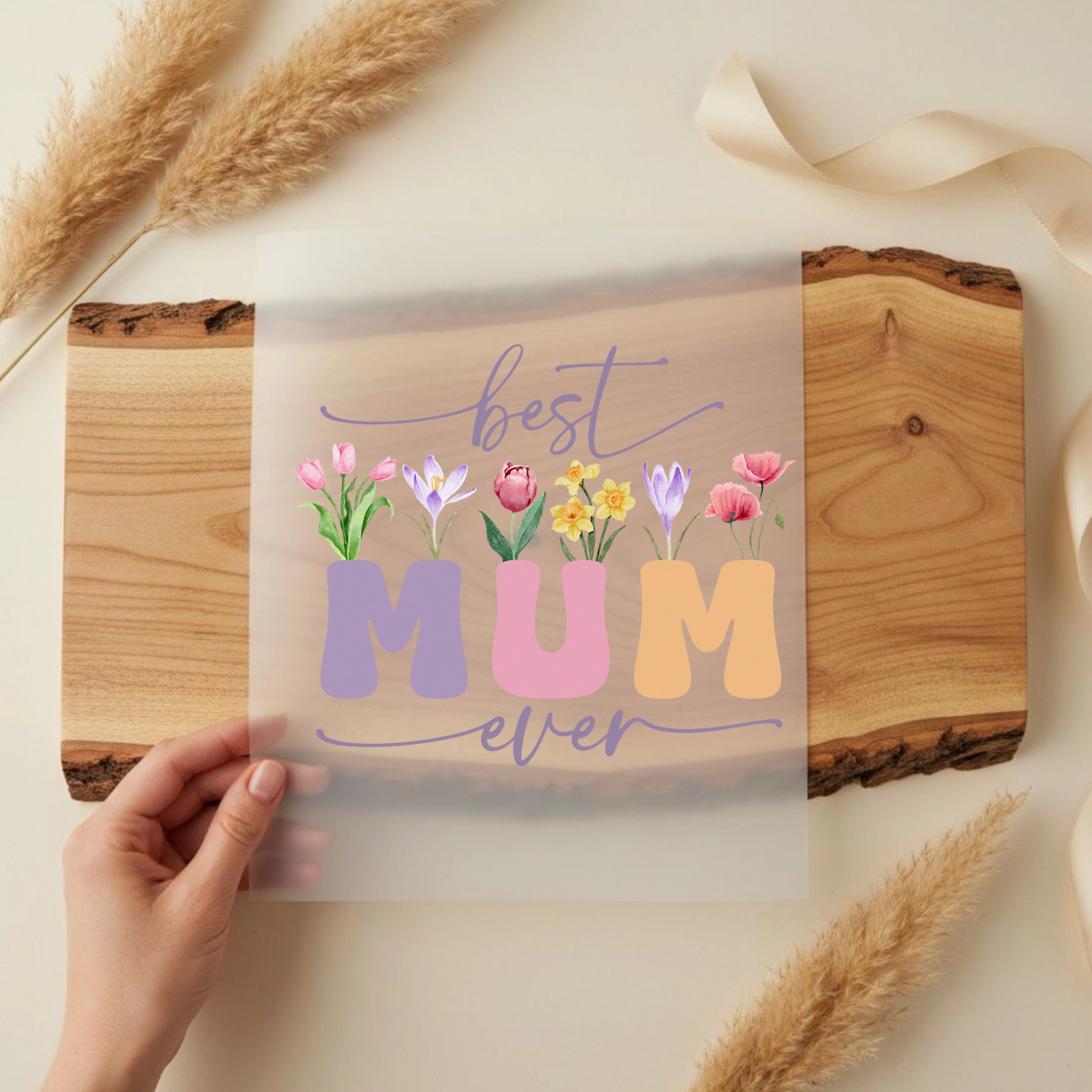 Bügelbild Best Mum Ever Bunt