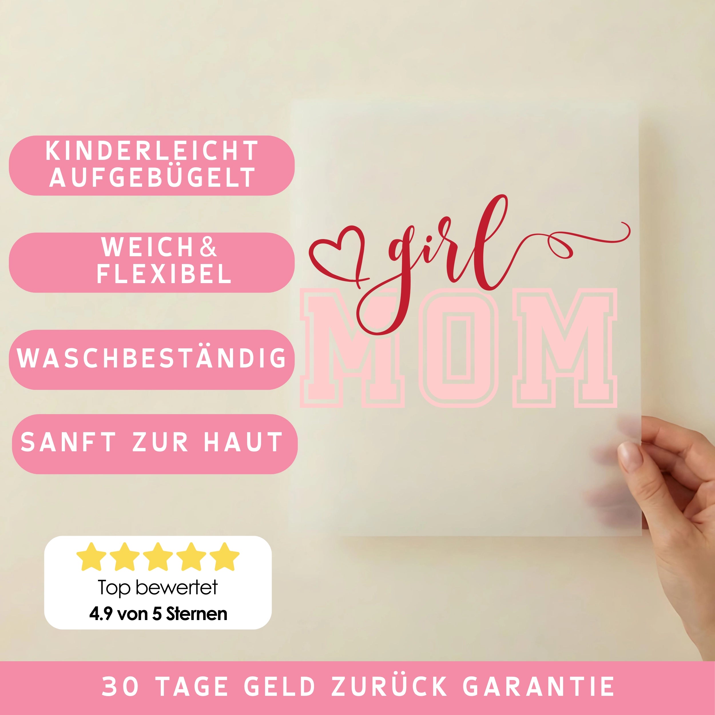 Bügelbild Girl Mom
