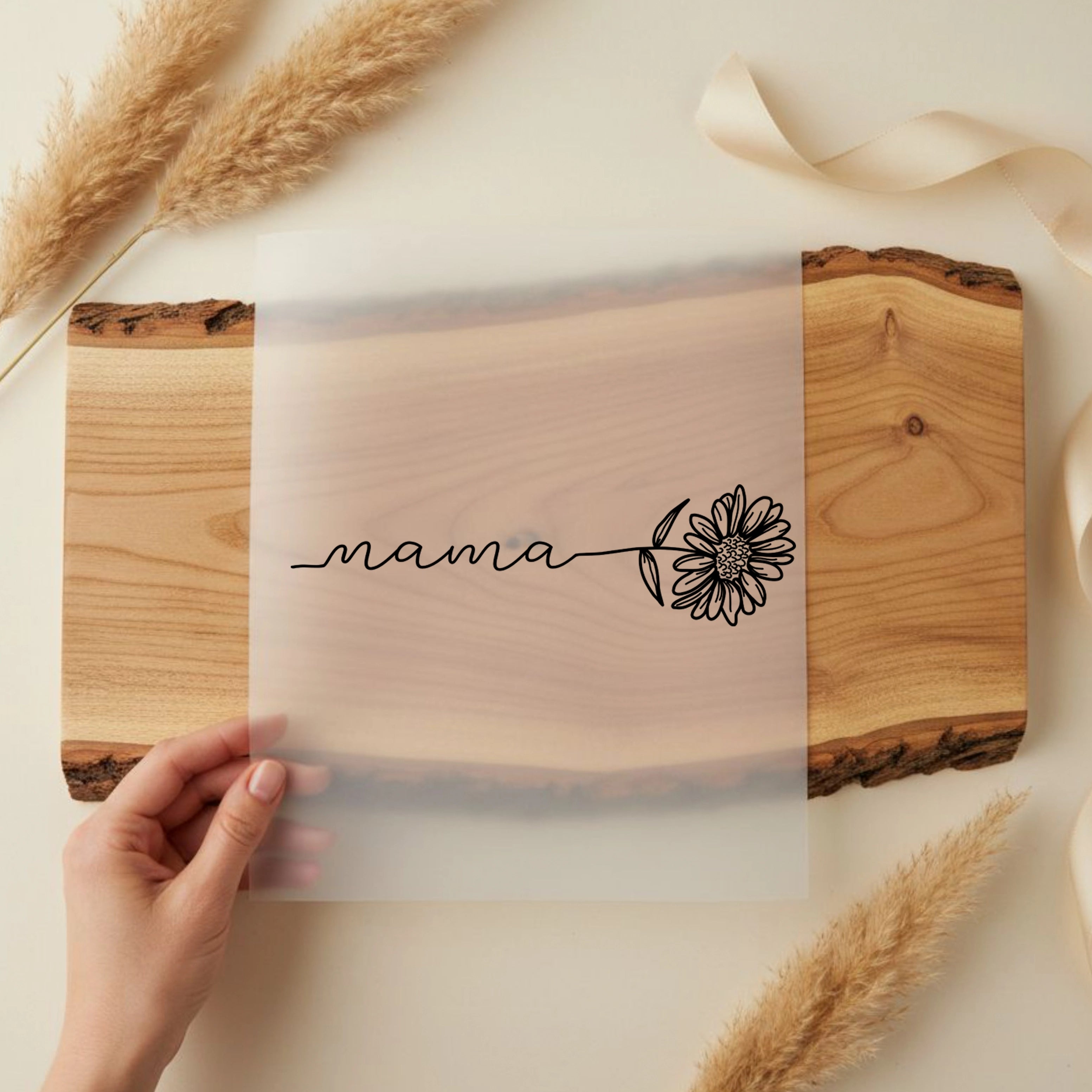 Buegelbild-Mama Blume weiß