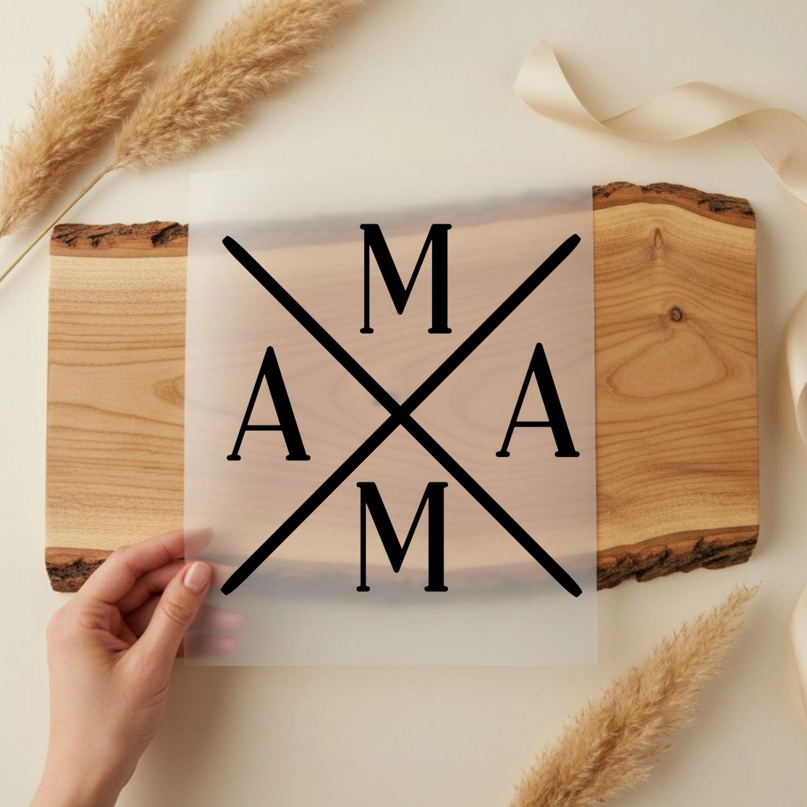 Bügelbild Mama Kreuz