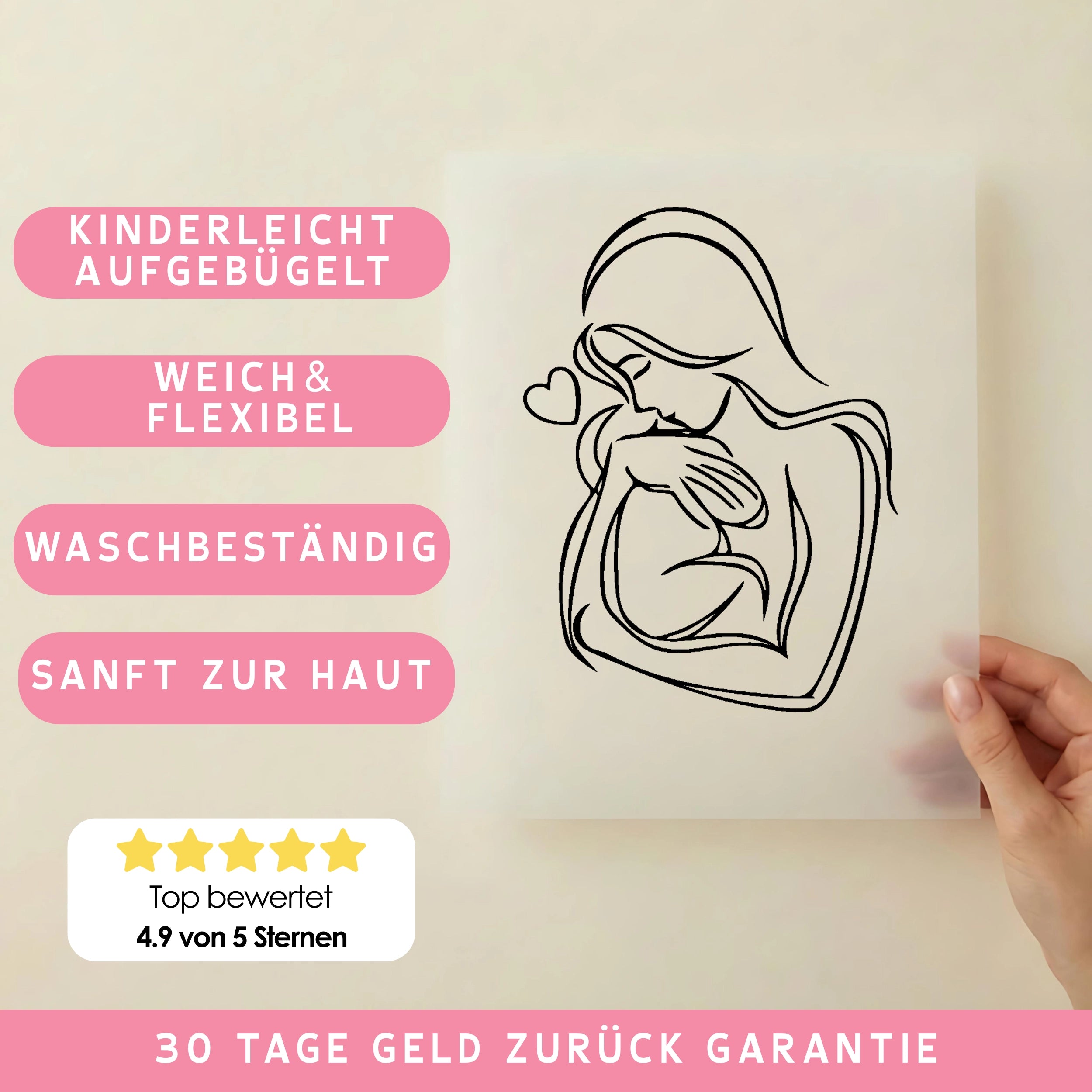 Bügelbild Minimalistische Mama Zeichnung