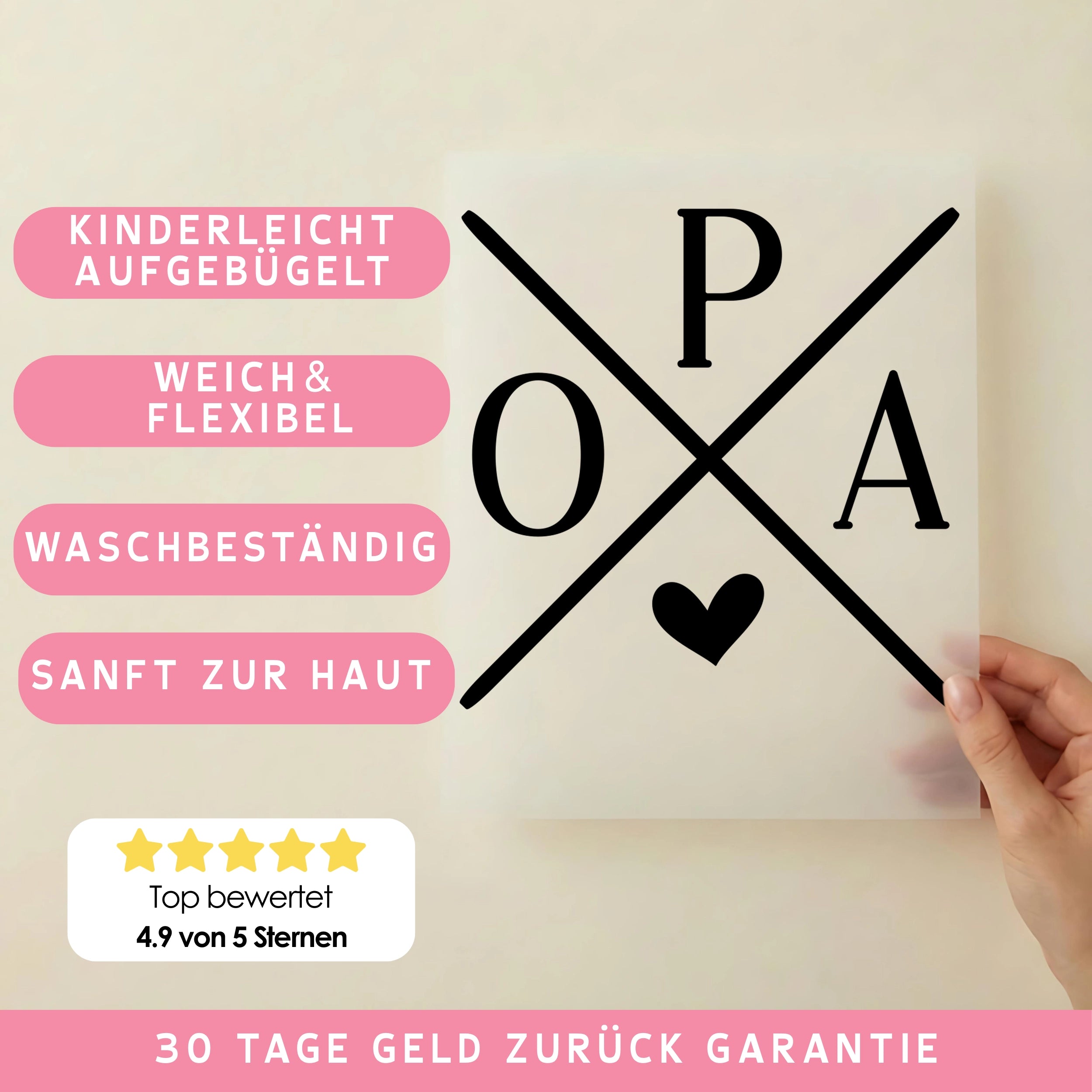 Bügelbild Opa Kreuz