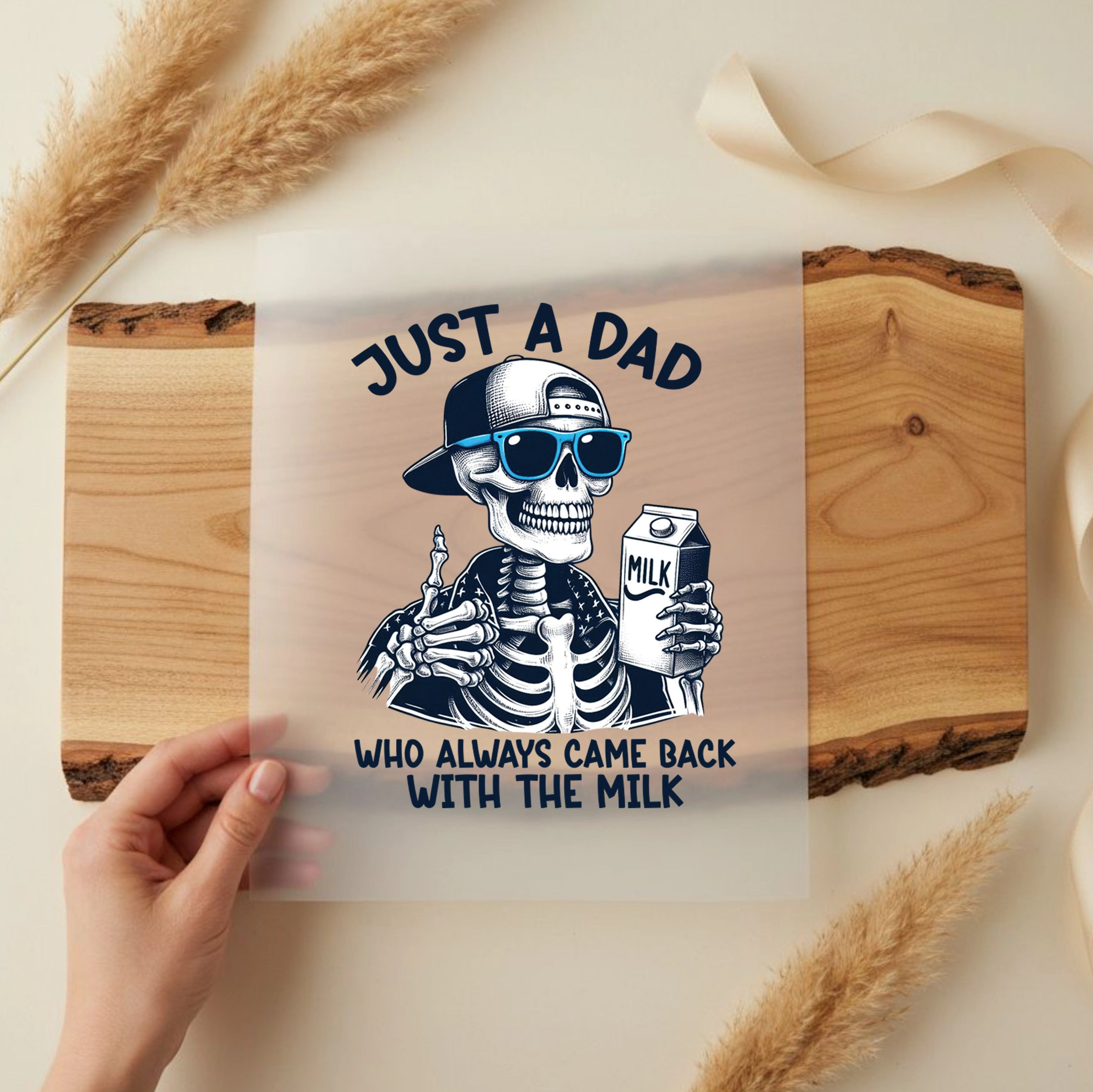 Bügelbild Just a dad with the milk