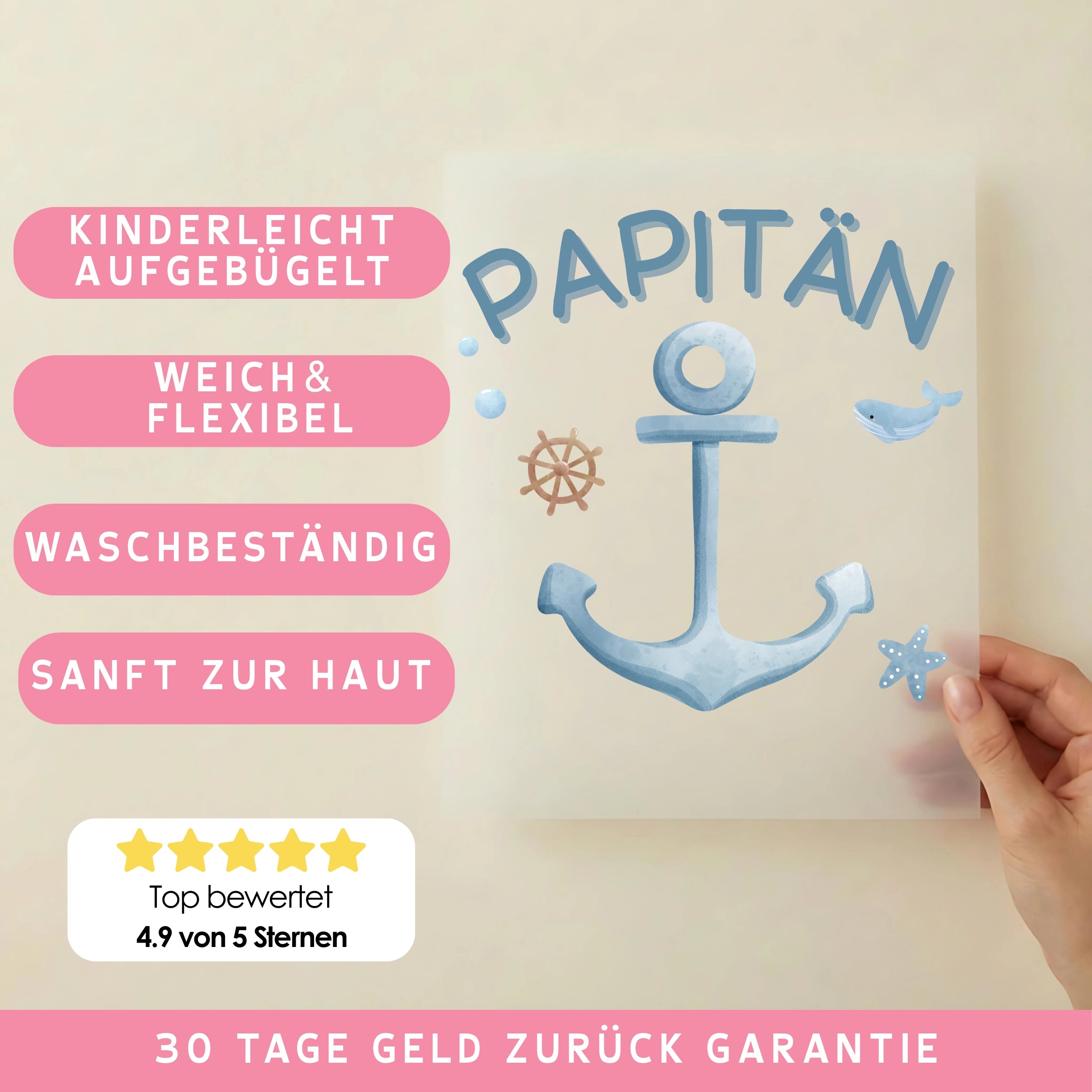 Bügelbild Papitän Anker