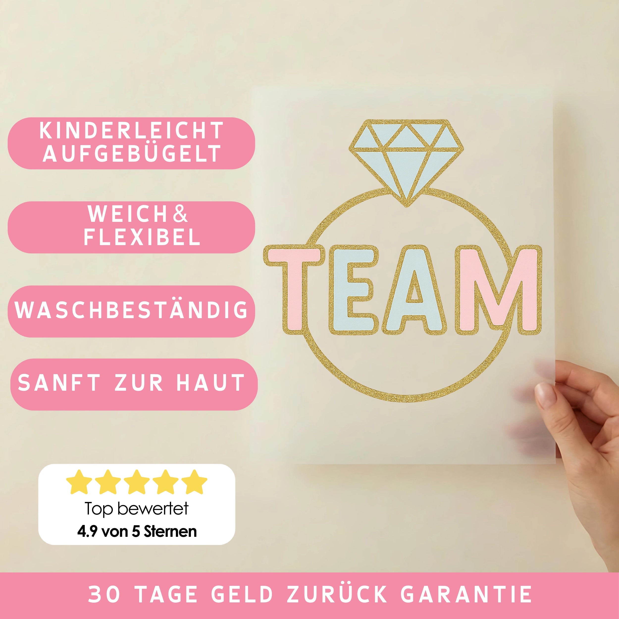 Bügelbild Junggesellenabschied Team
