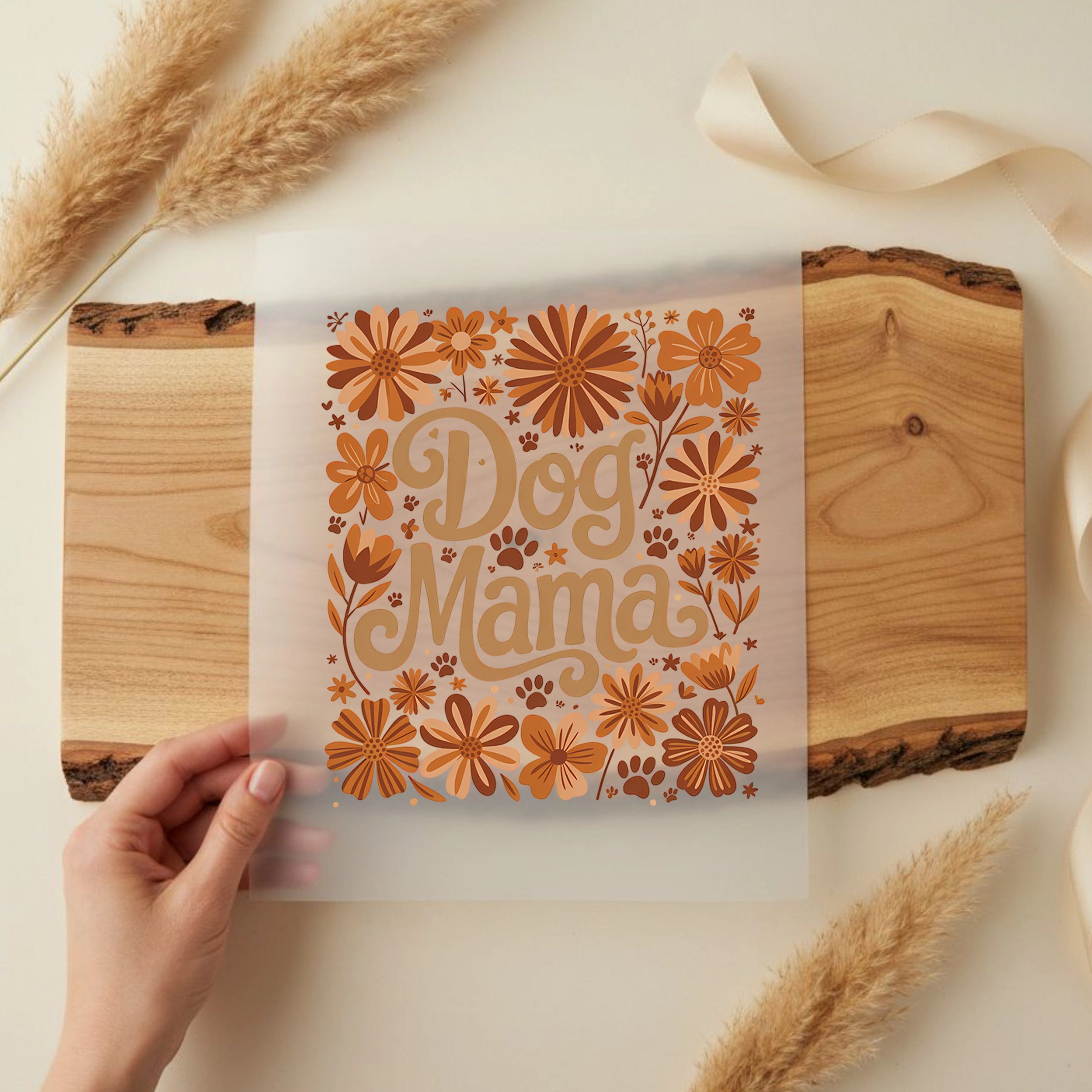 Bügelbild Dog Mama Orange