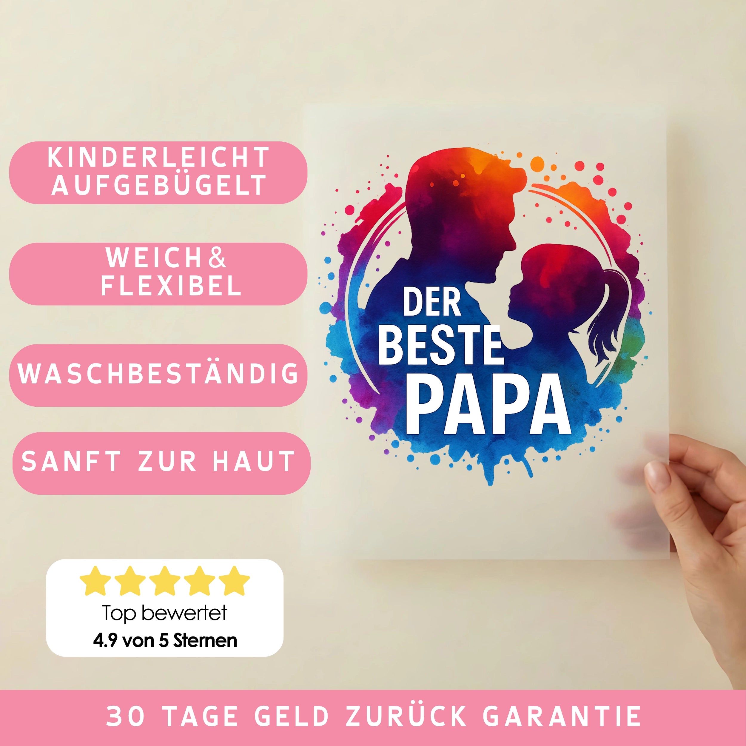 Bügelbild Der beste Papa Mädchen