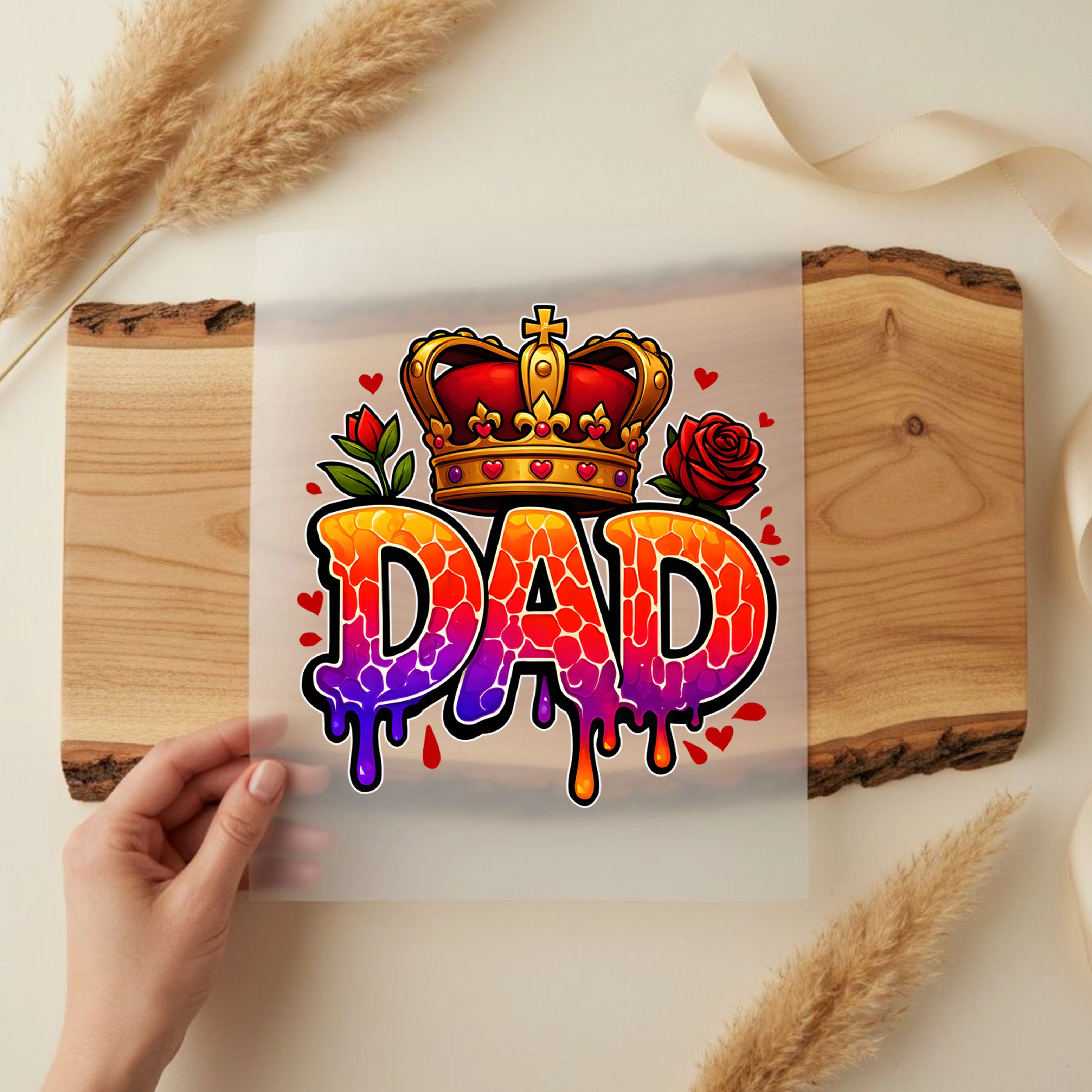 Bügelbild Dad Krone