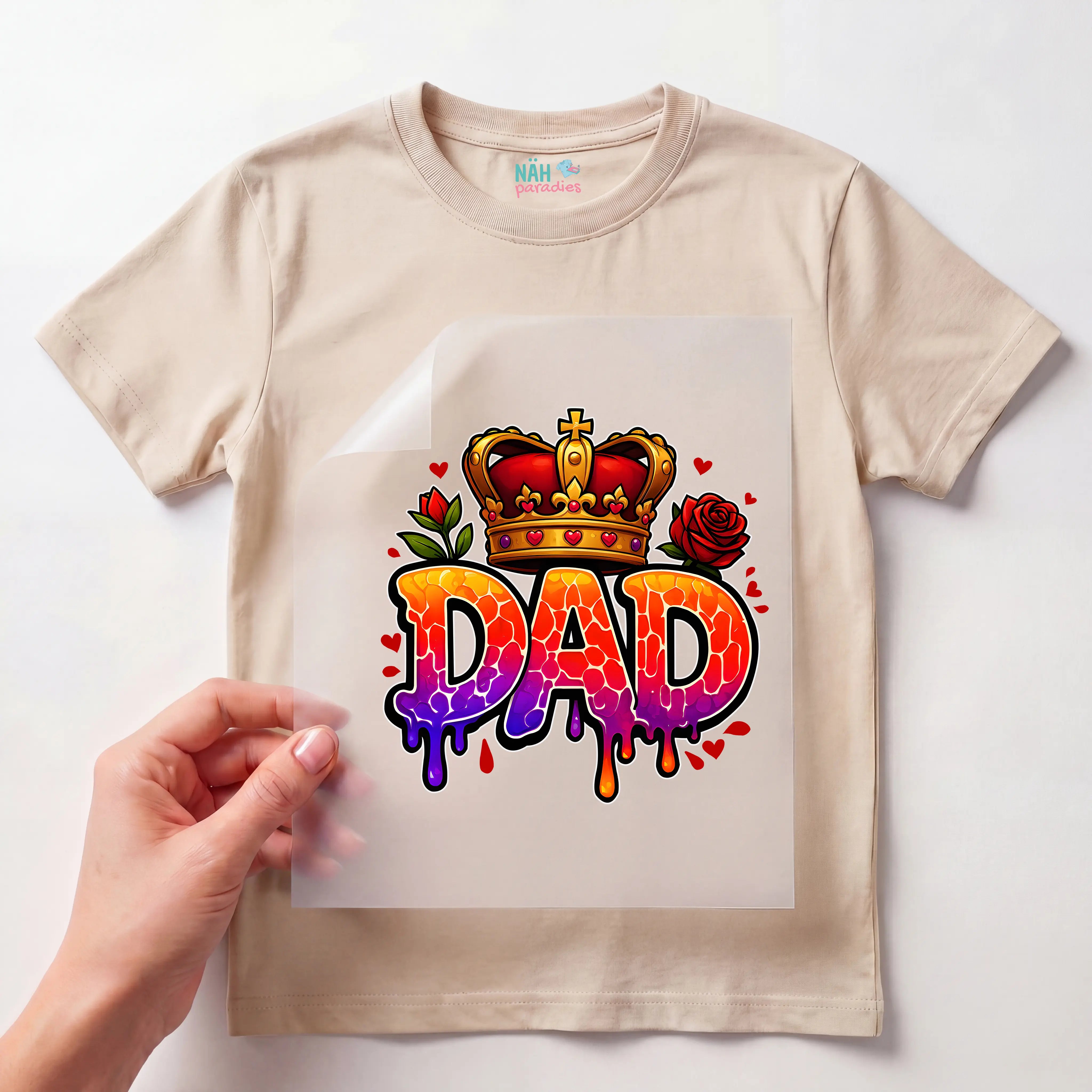 Bügelbild Dad Krone