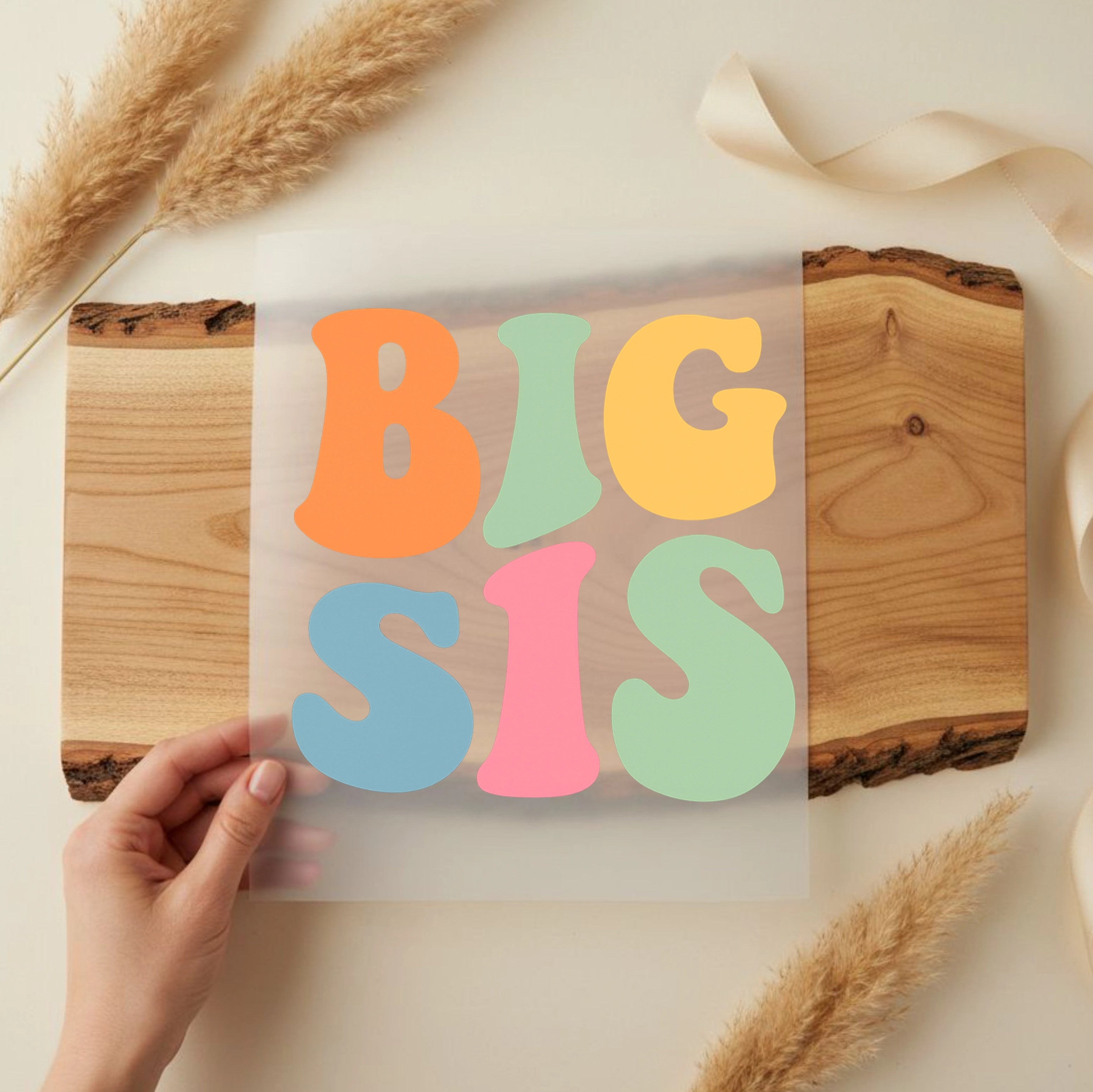 Bügelbild Big Sis Pastel