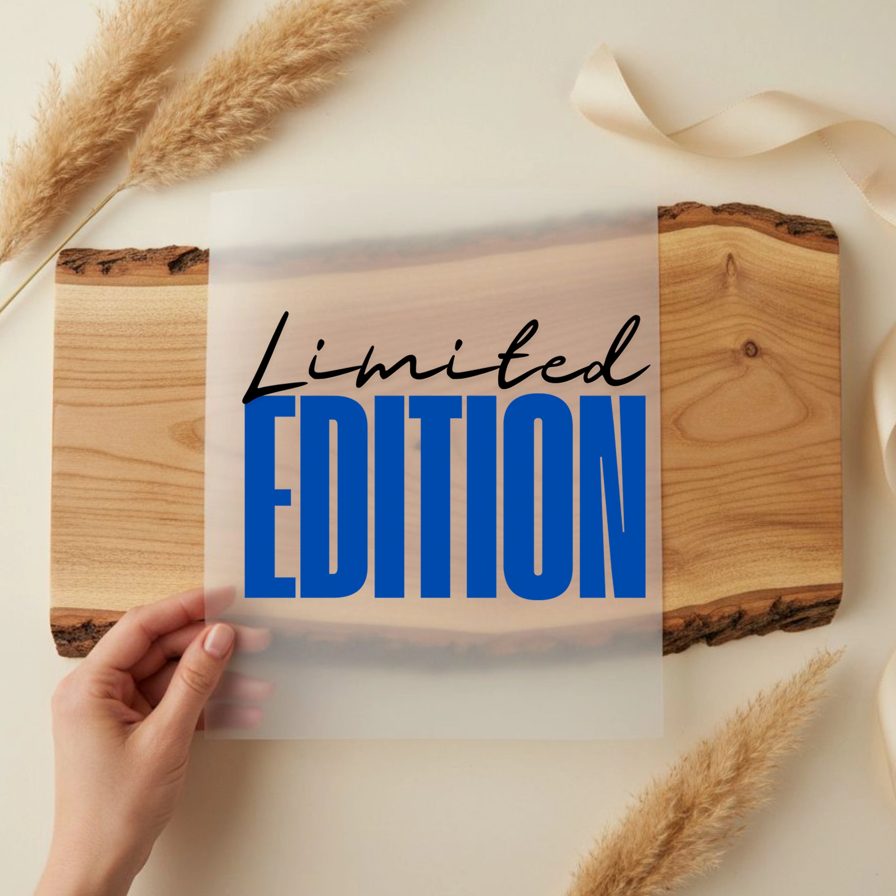 Bügelbild Schriftzug Limited Edition Blau