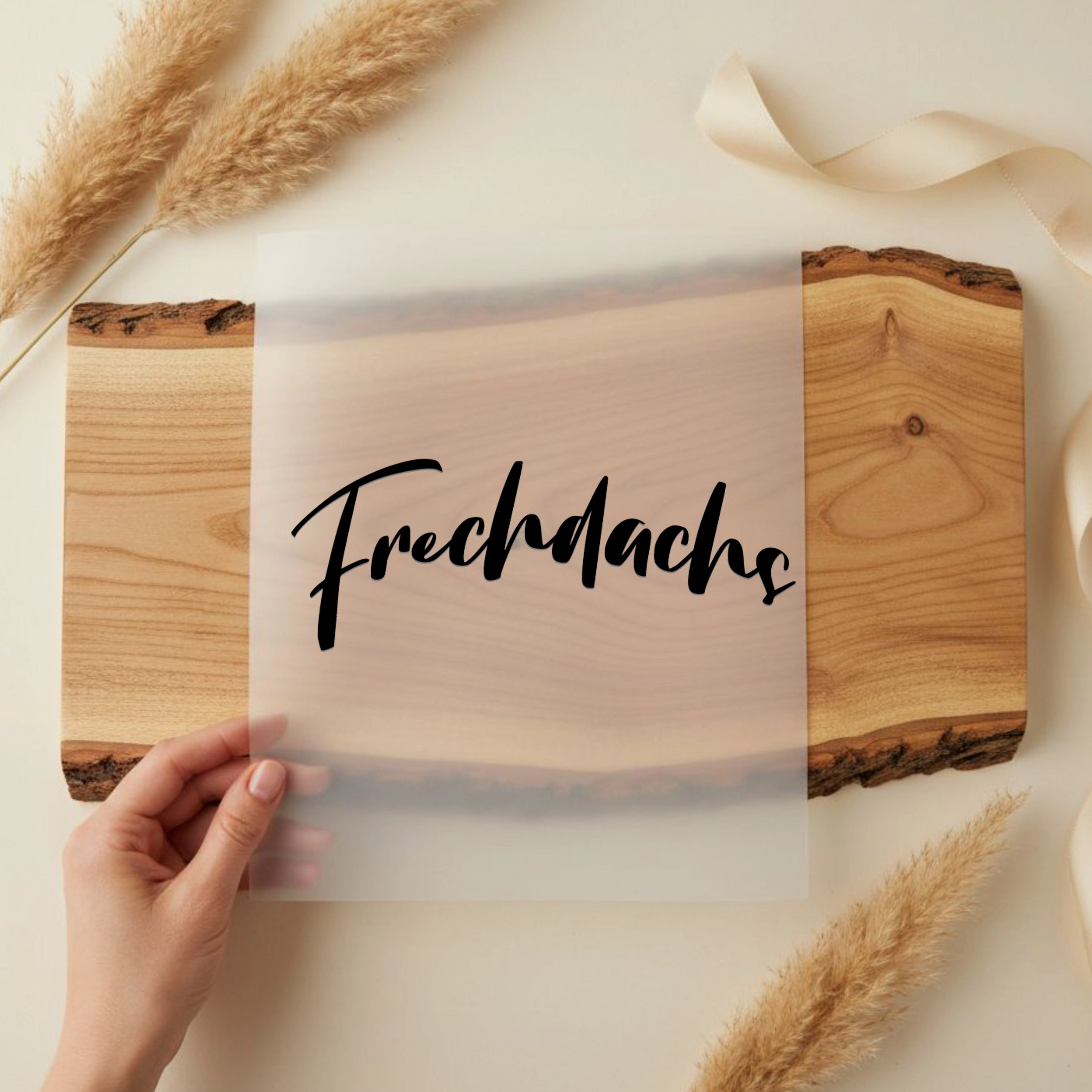 Bügelbild Schriftzug Frechdachs