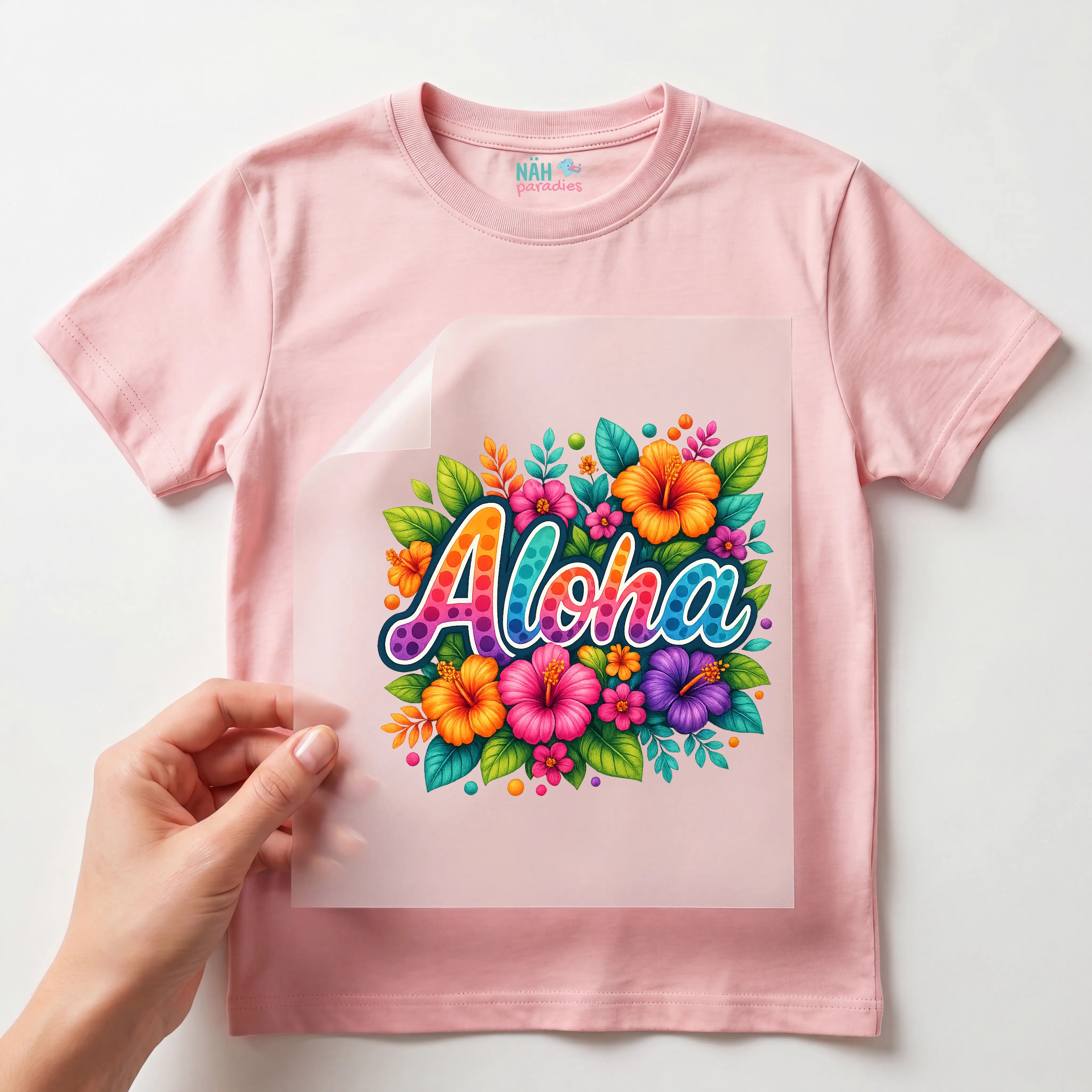 Bügelbild Hibiskusgrüsse Aloha