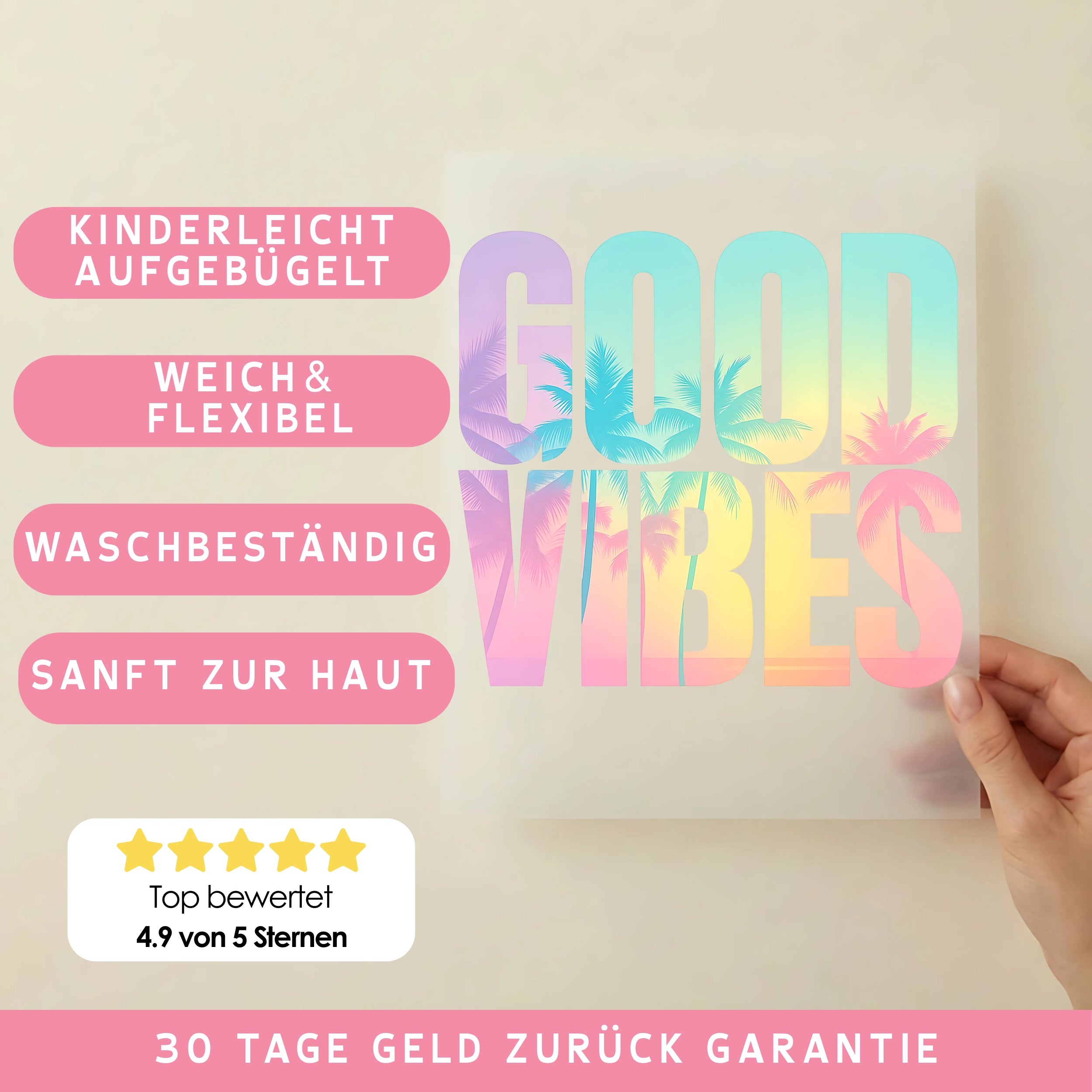 Bügelbild Good Vibes