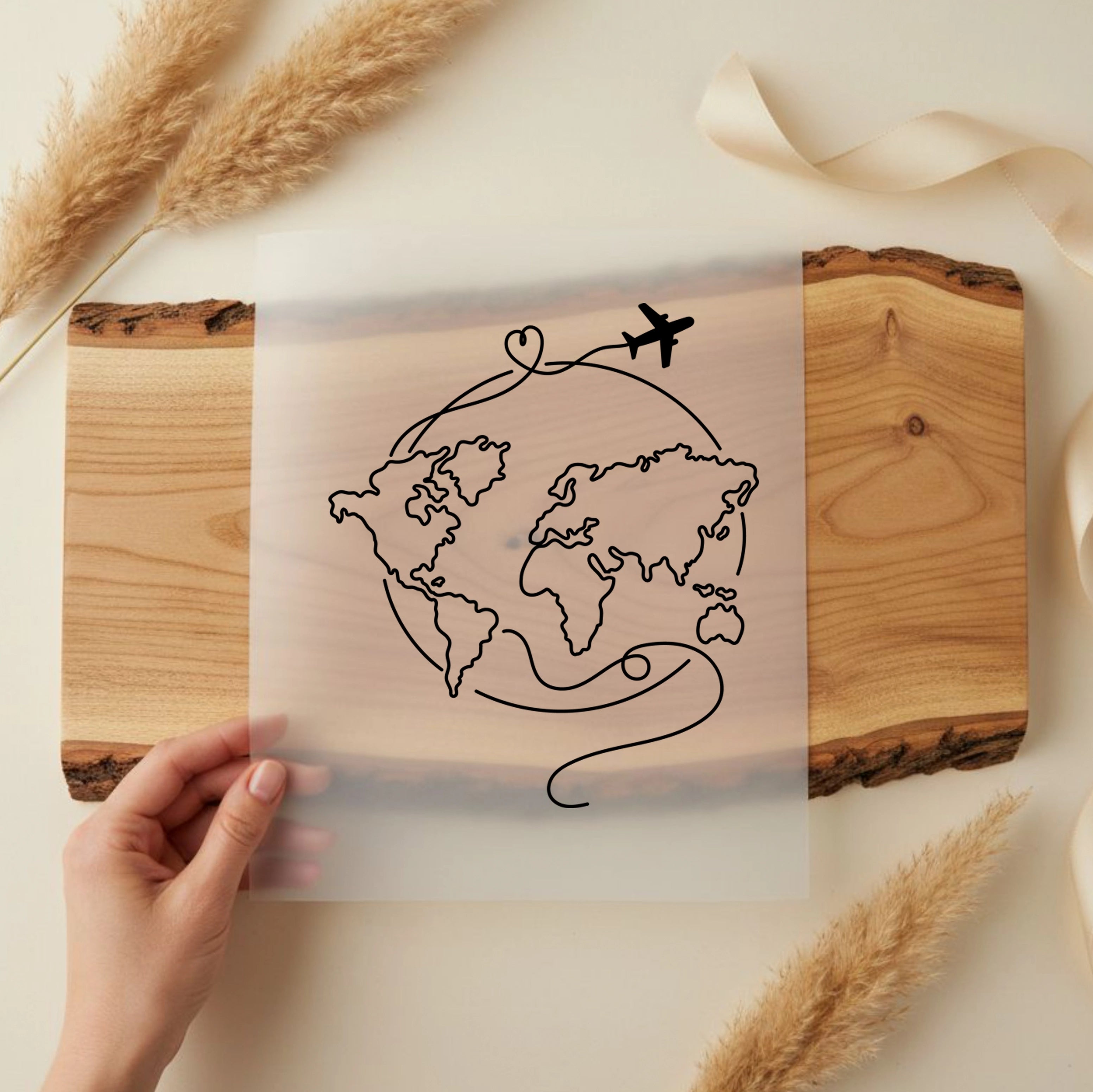 Bügelbild Weltreise im Herzen