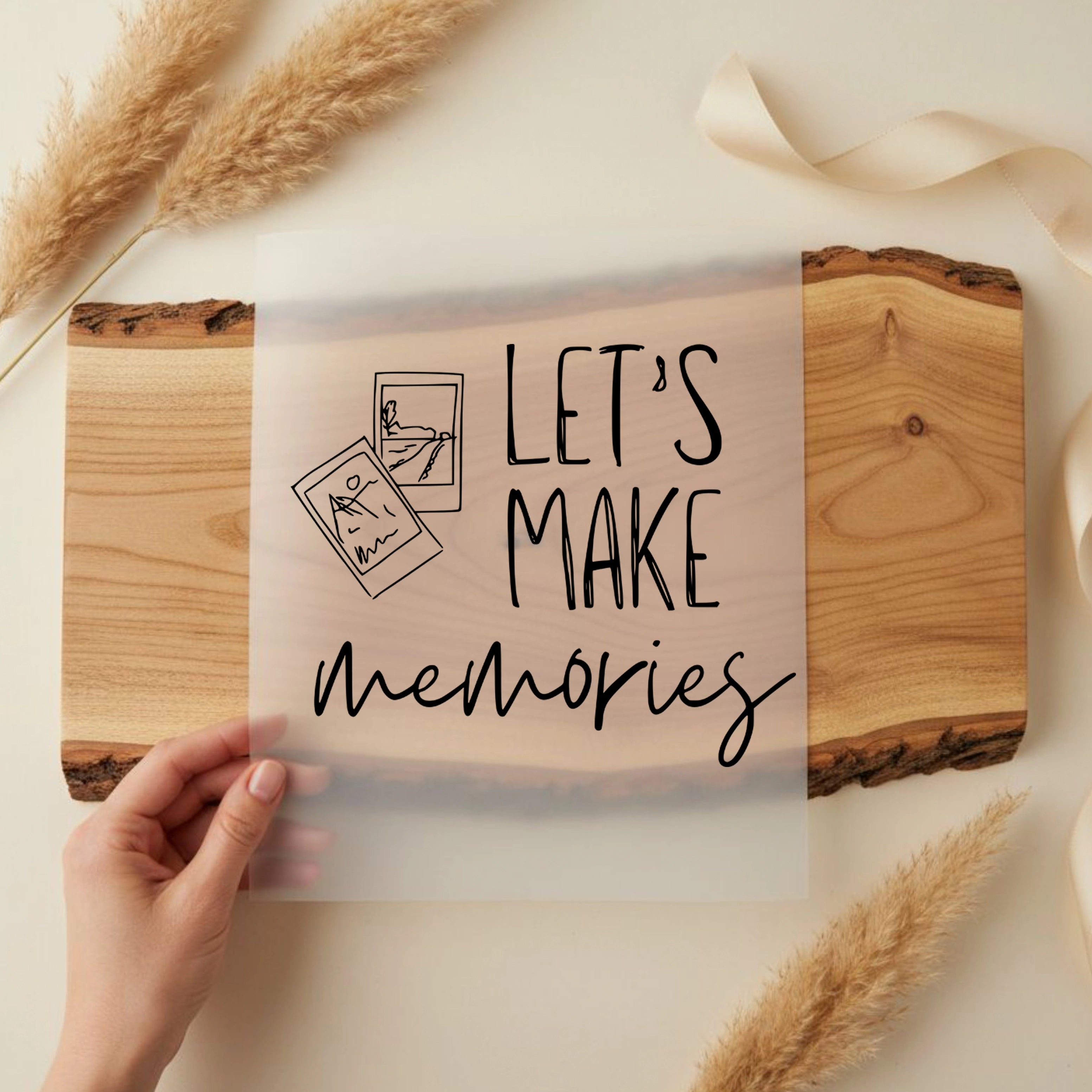 Bügelbild Schriftzug let's make memories