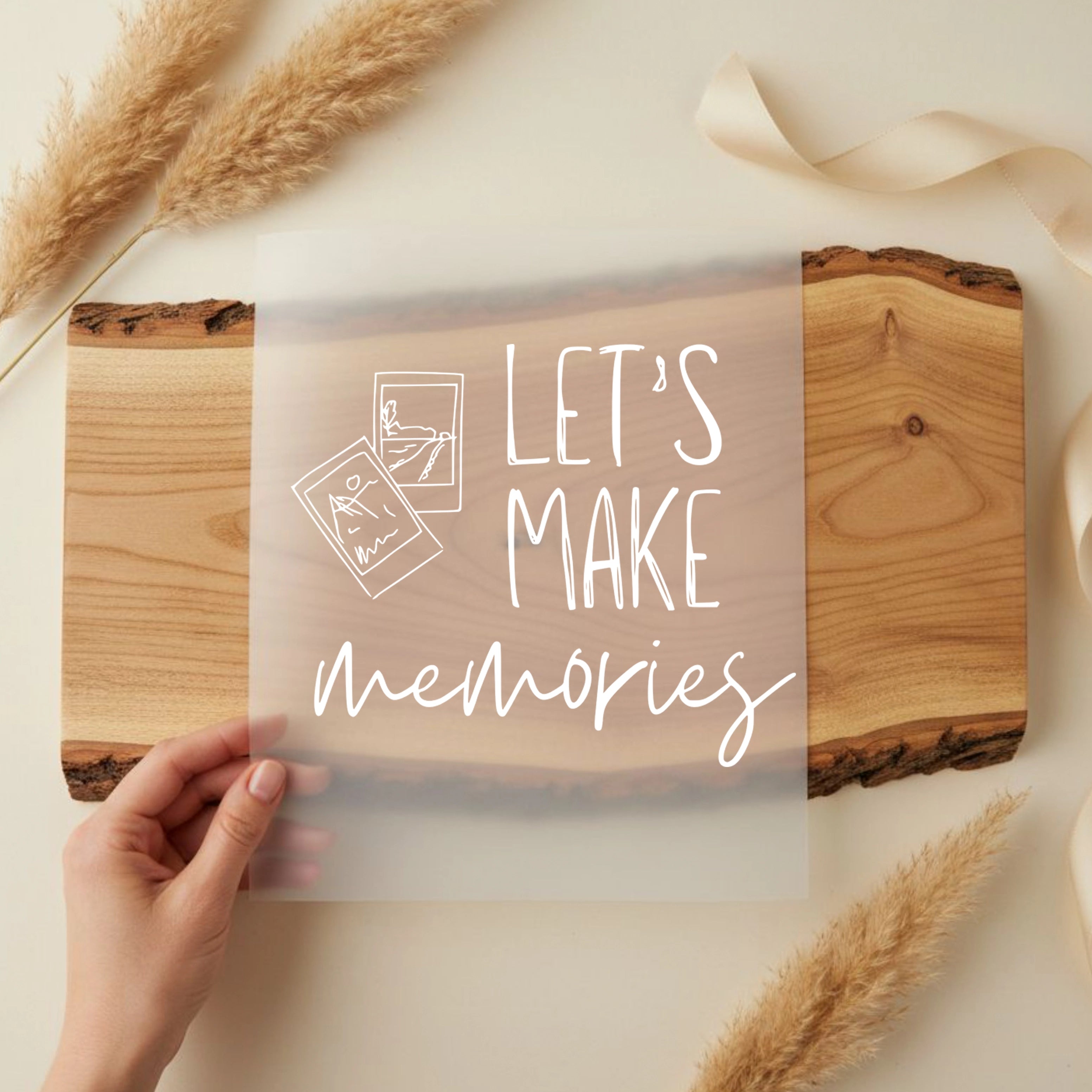 Bügelbild Schriftzug let's make memories