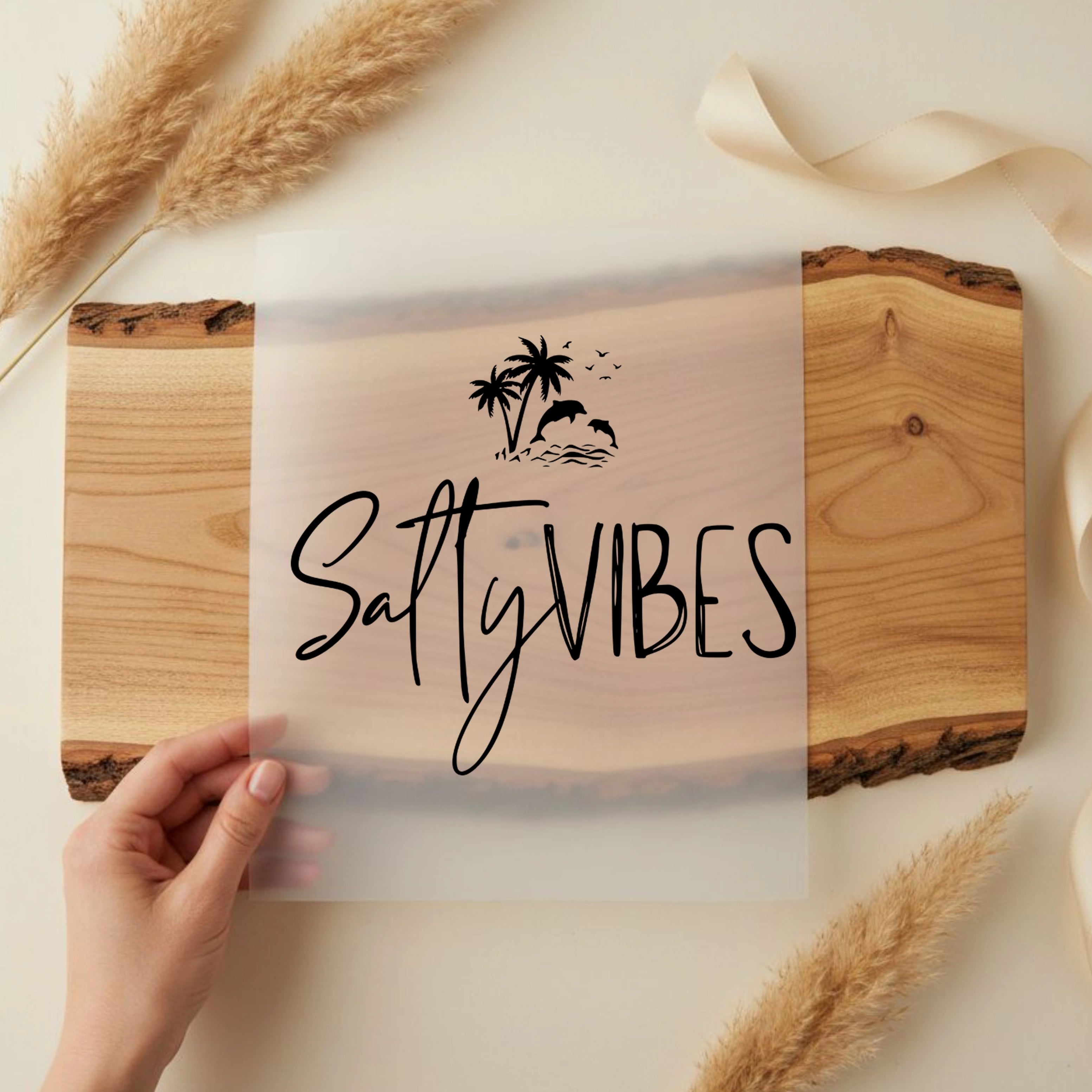 Bügelbild Schriftzug salty vibes