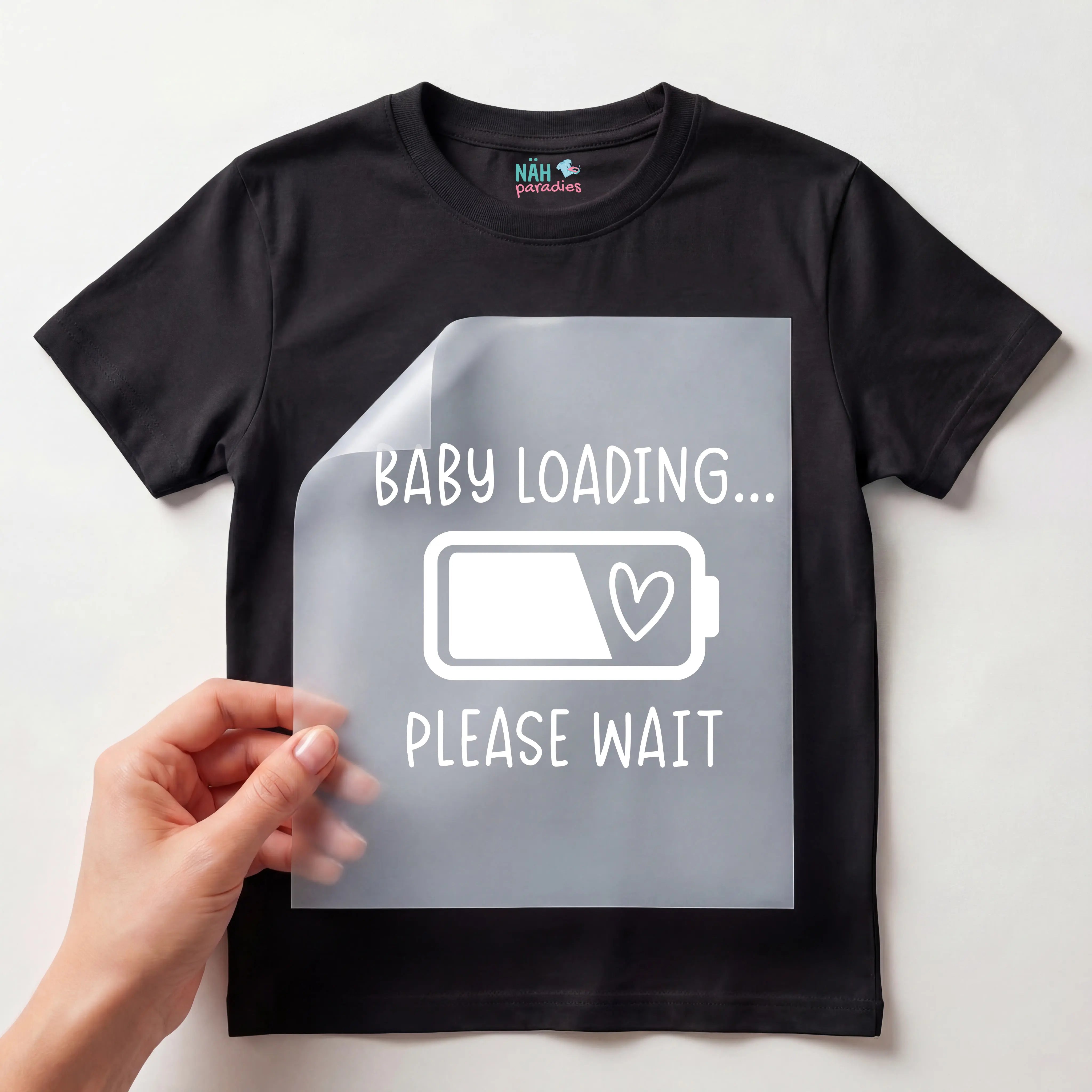 Bügelbild Baby Loading Please Wait