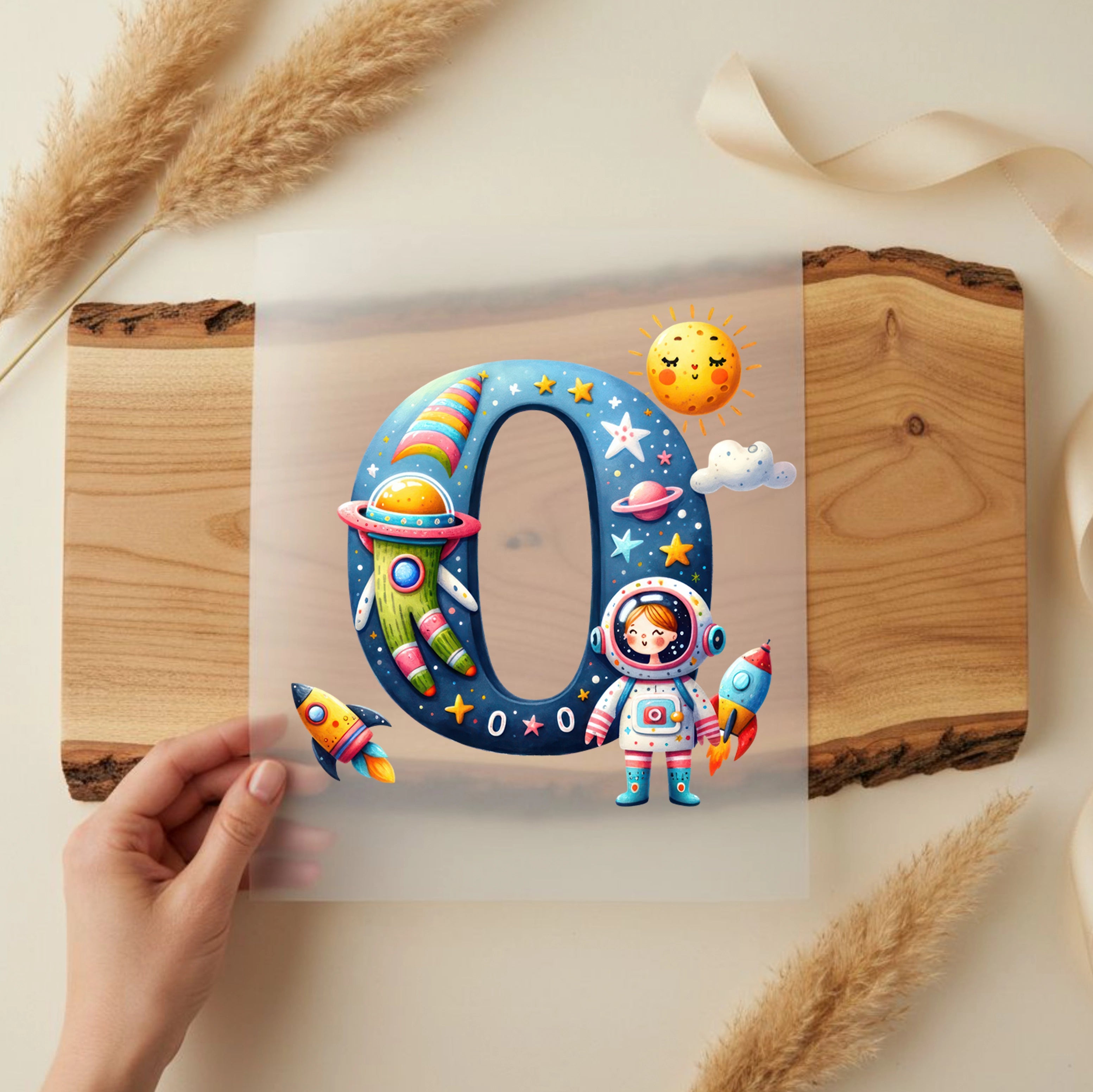 Bügelbild Weltall Zahlen