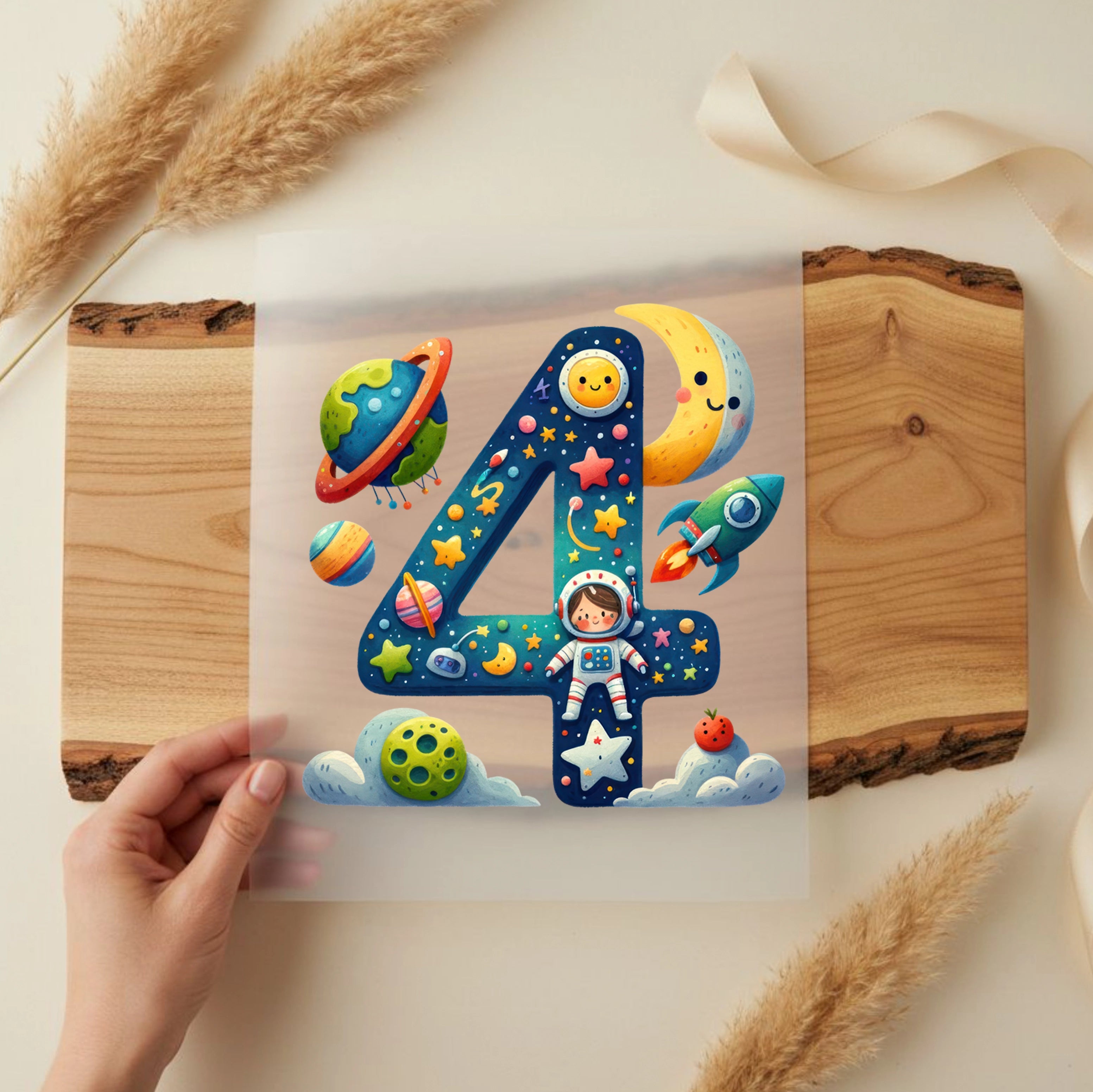 Bügelbild Weltall Zahlen