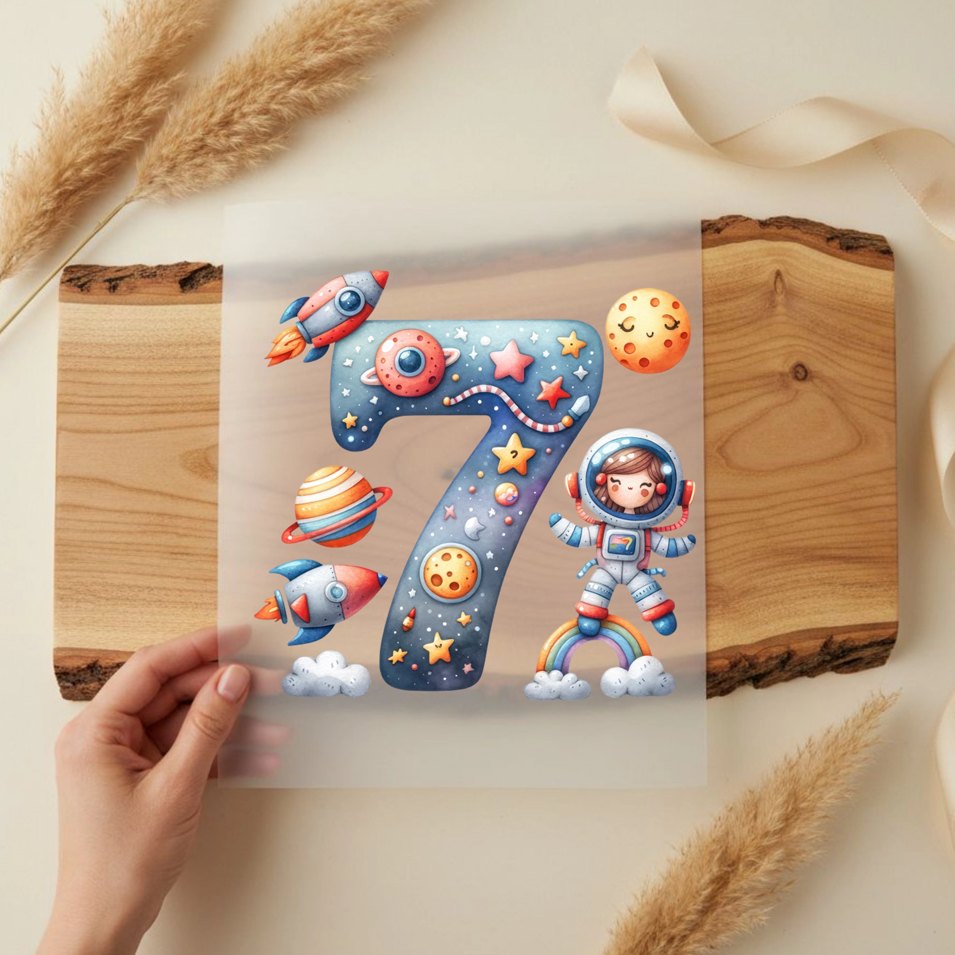 Bügelbild Weltall Zahlen