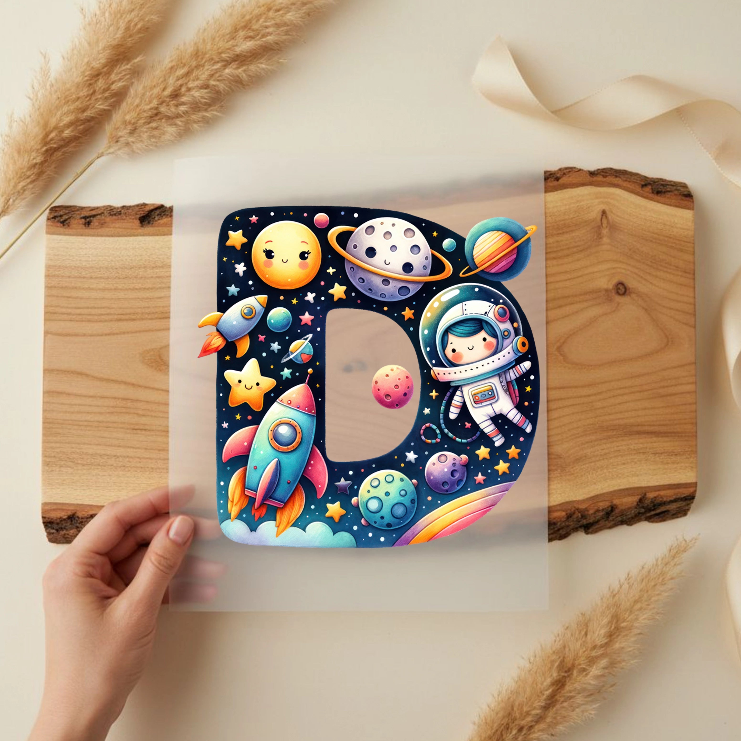 Bügelbild Weltall Buchstaben Alphabet
