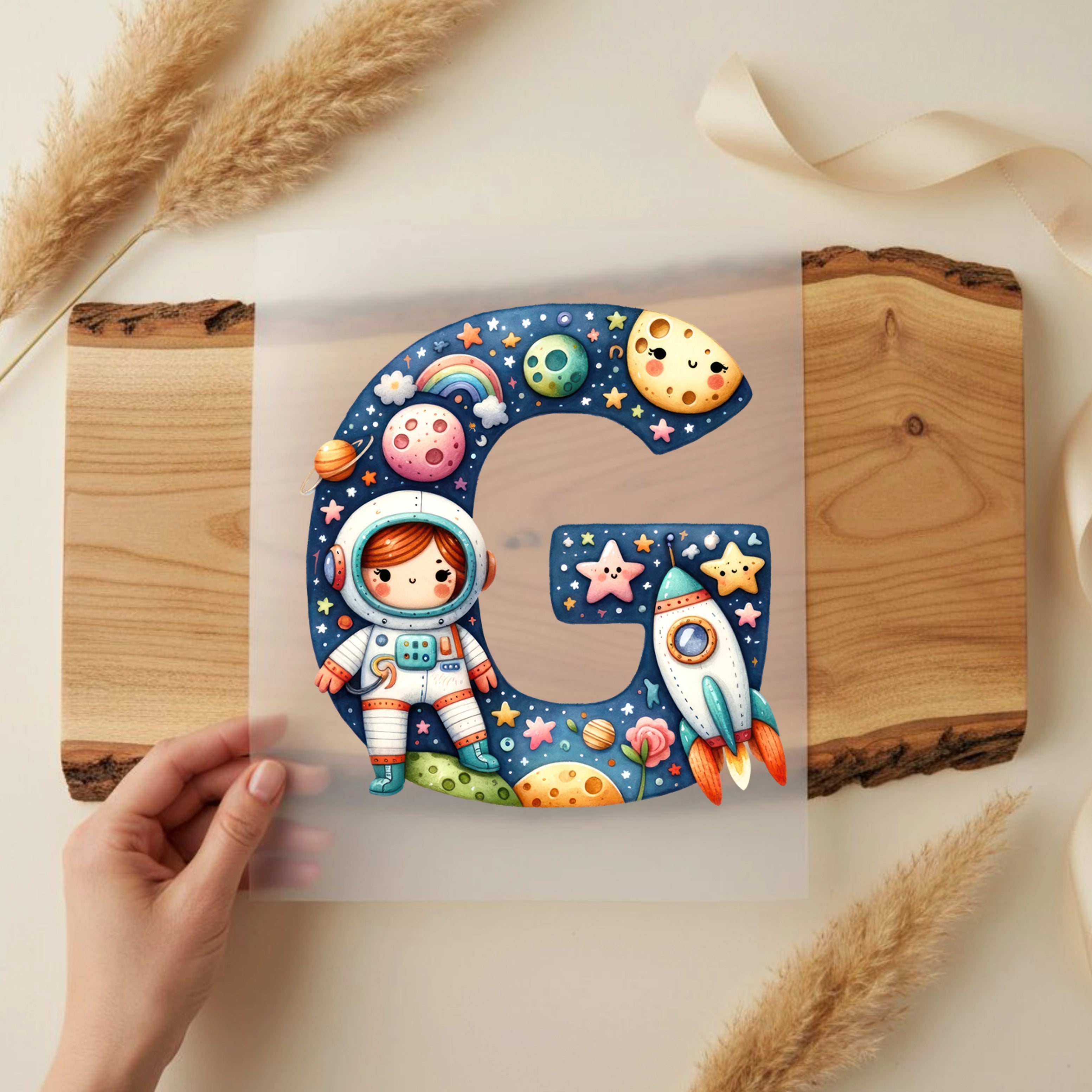 Bügelbild Weltall Buchstaben Alphabet
