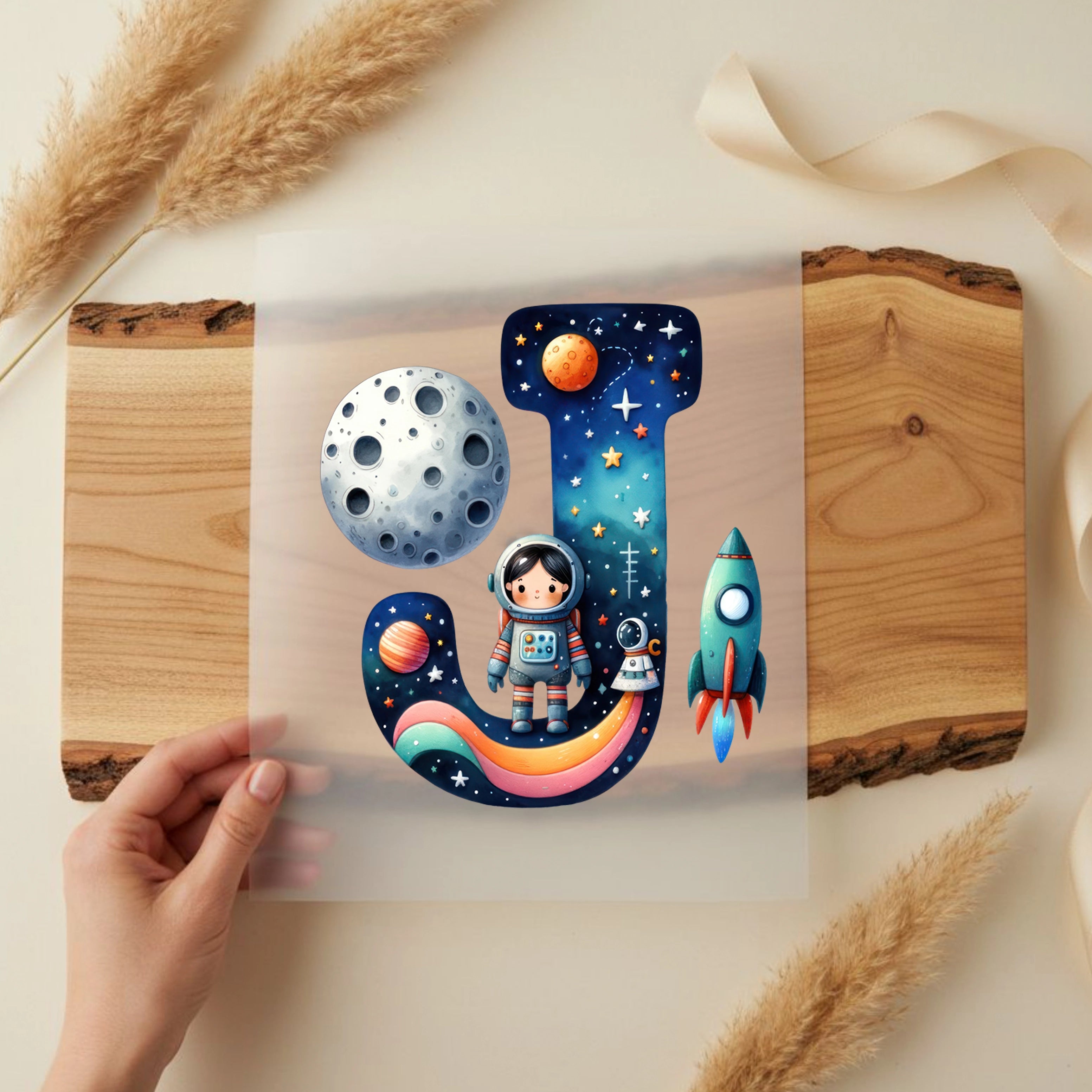 Bügelbild Weltall Buchstaben Alphabet