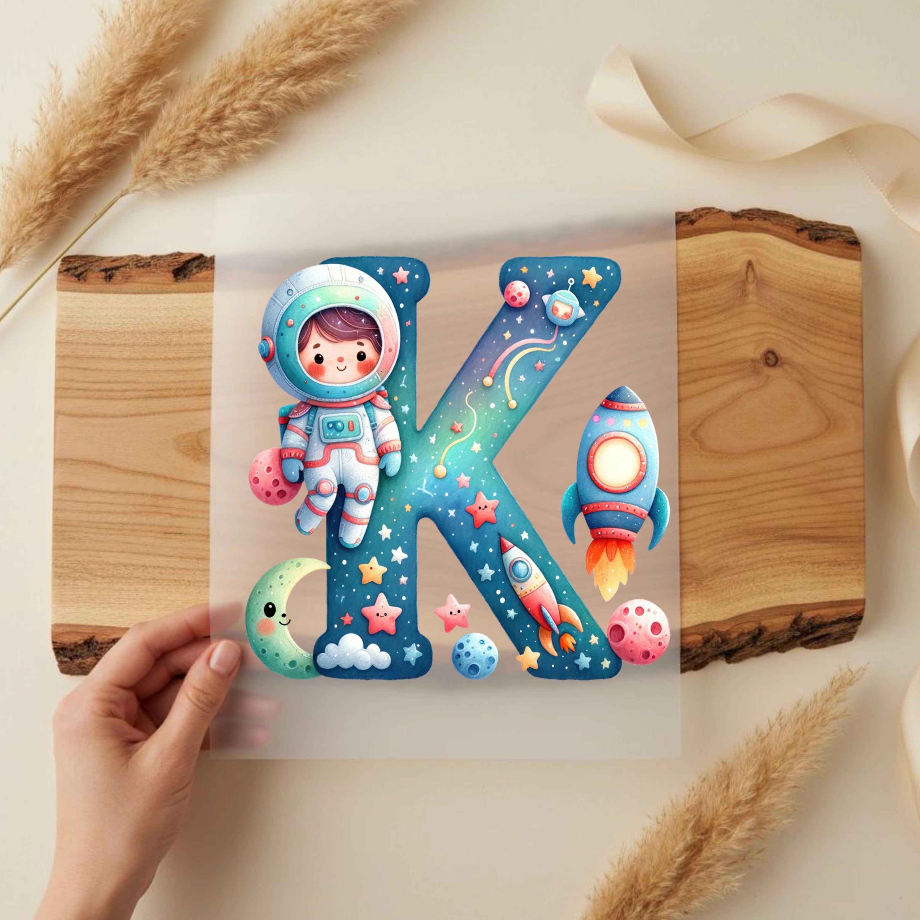 Bügelbild Weltall Buchstaben Alphabet