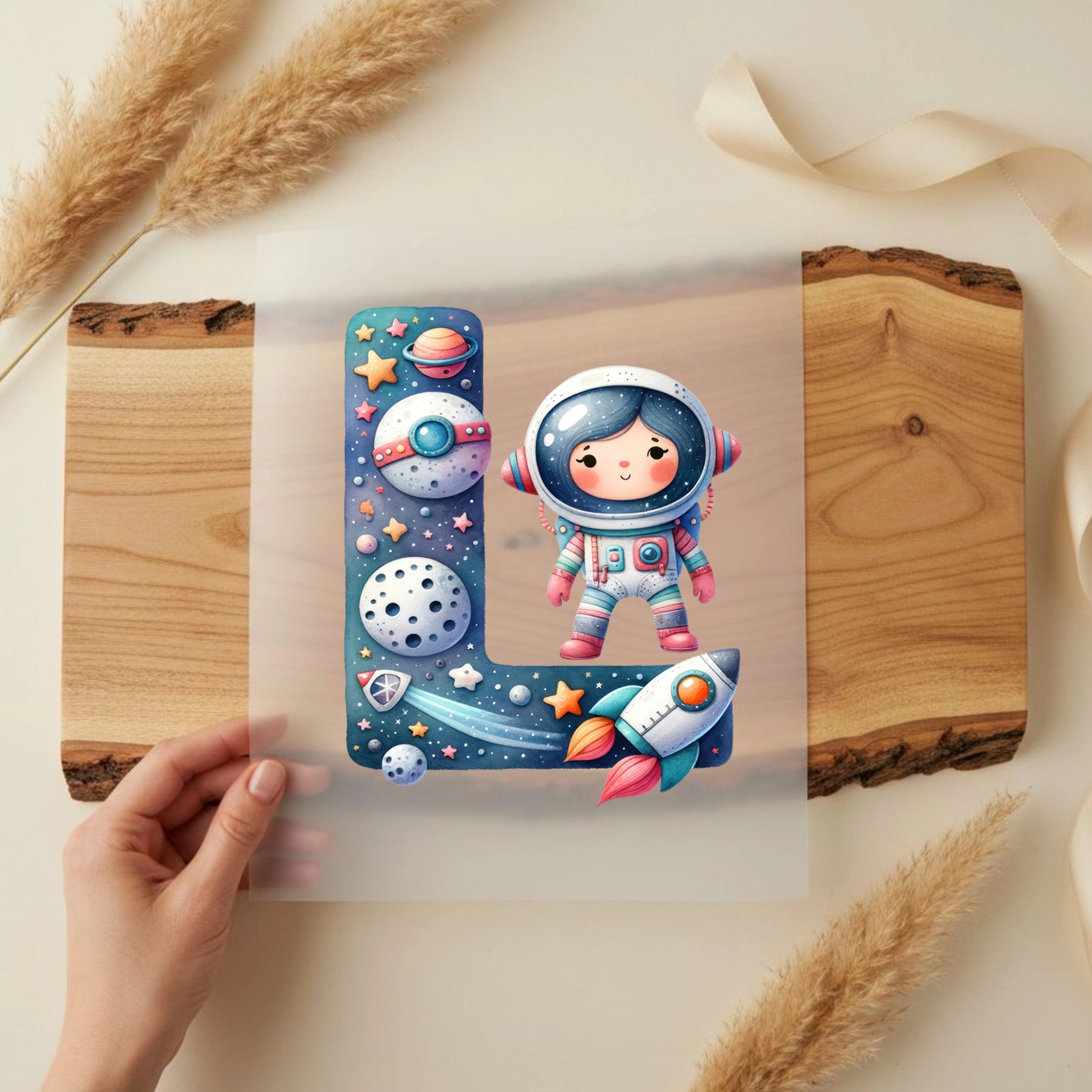 Bügelbild Weltall Buchstaben Alphabet