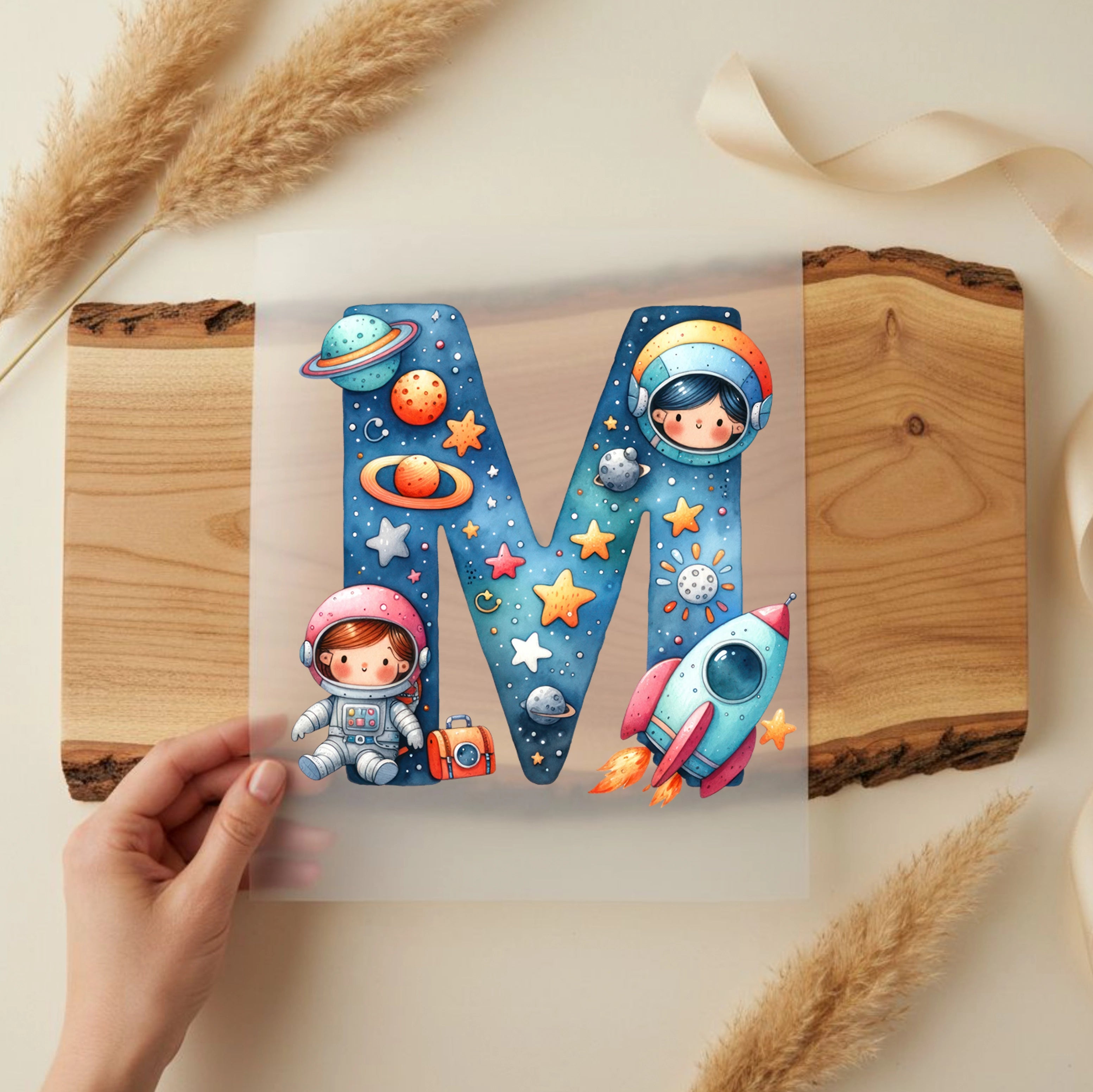 Bügelbild Weltall Buchstaben Alphabet