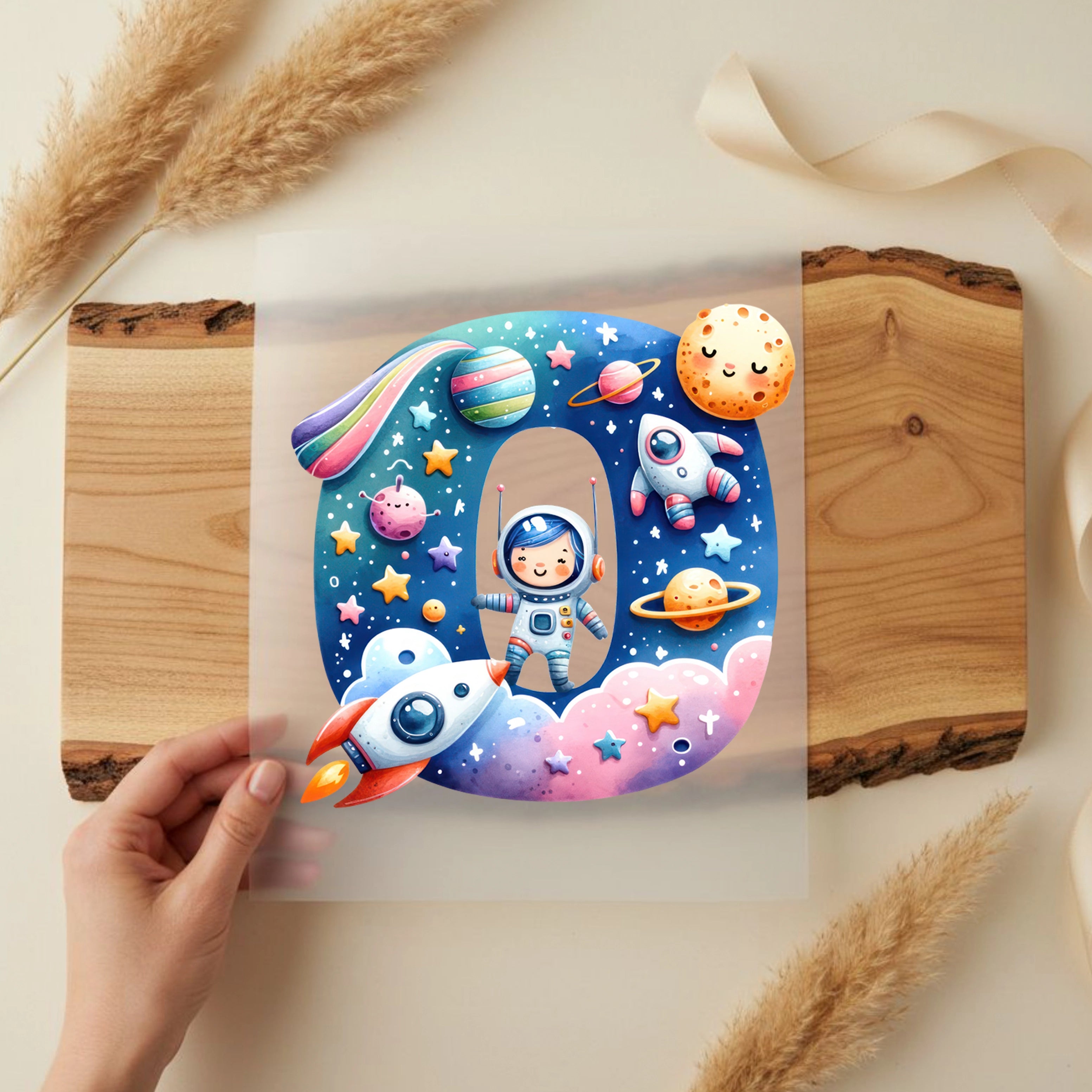 Bügelbild Weltall Buchstaben Alphabet