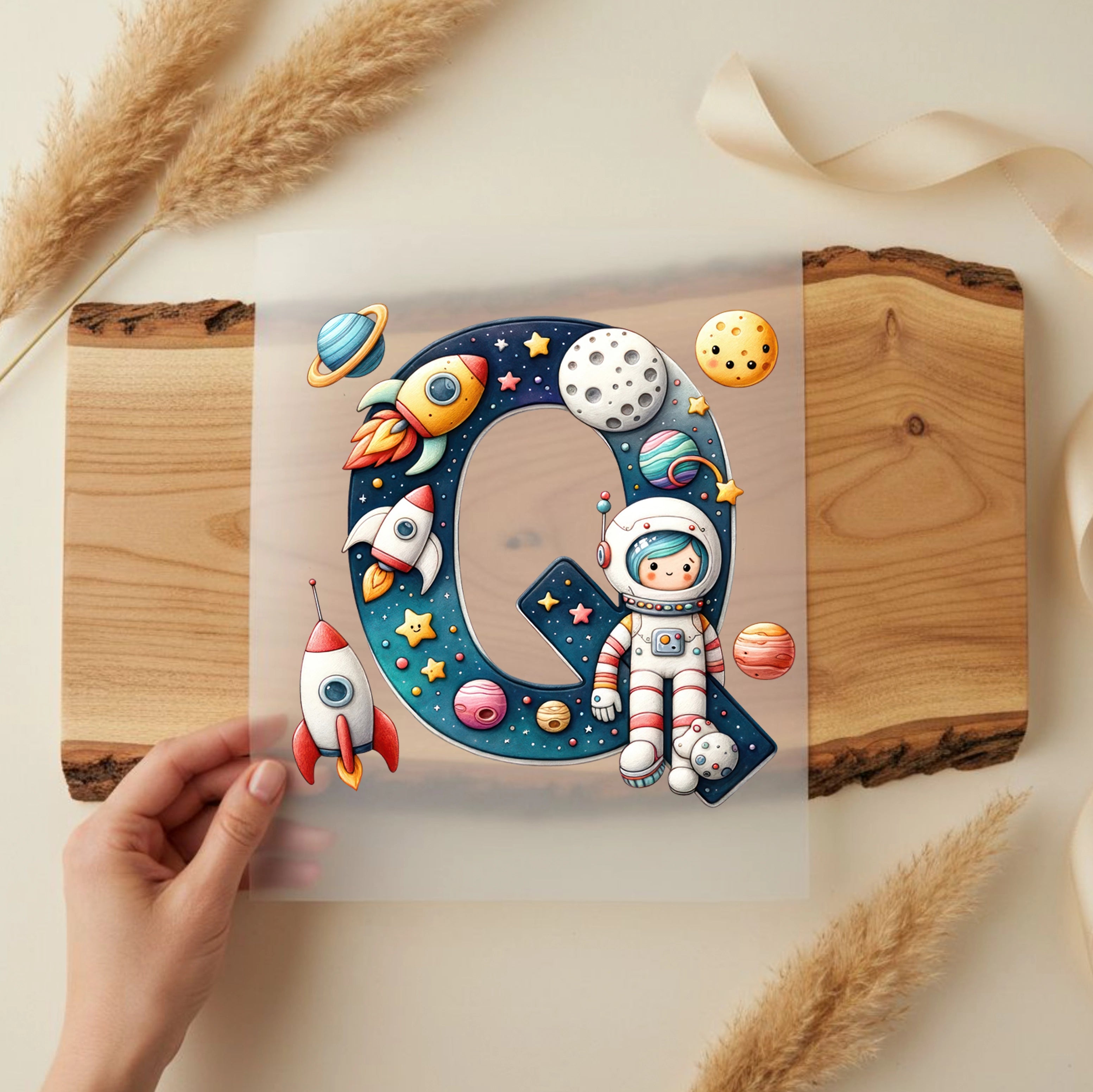 Bügelbild Weltall Buchstaben Alphabet