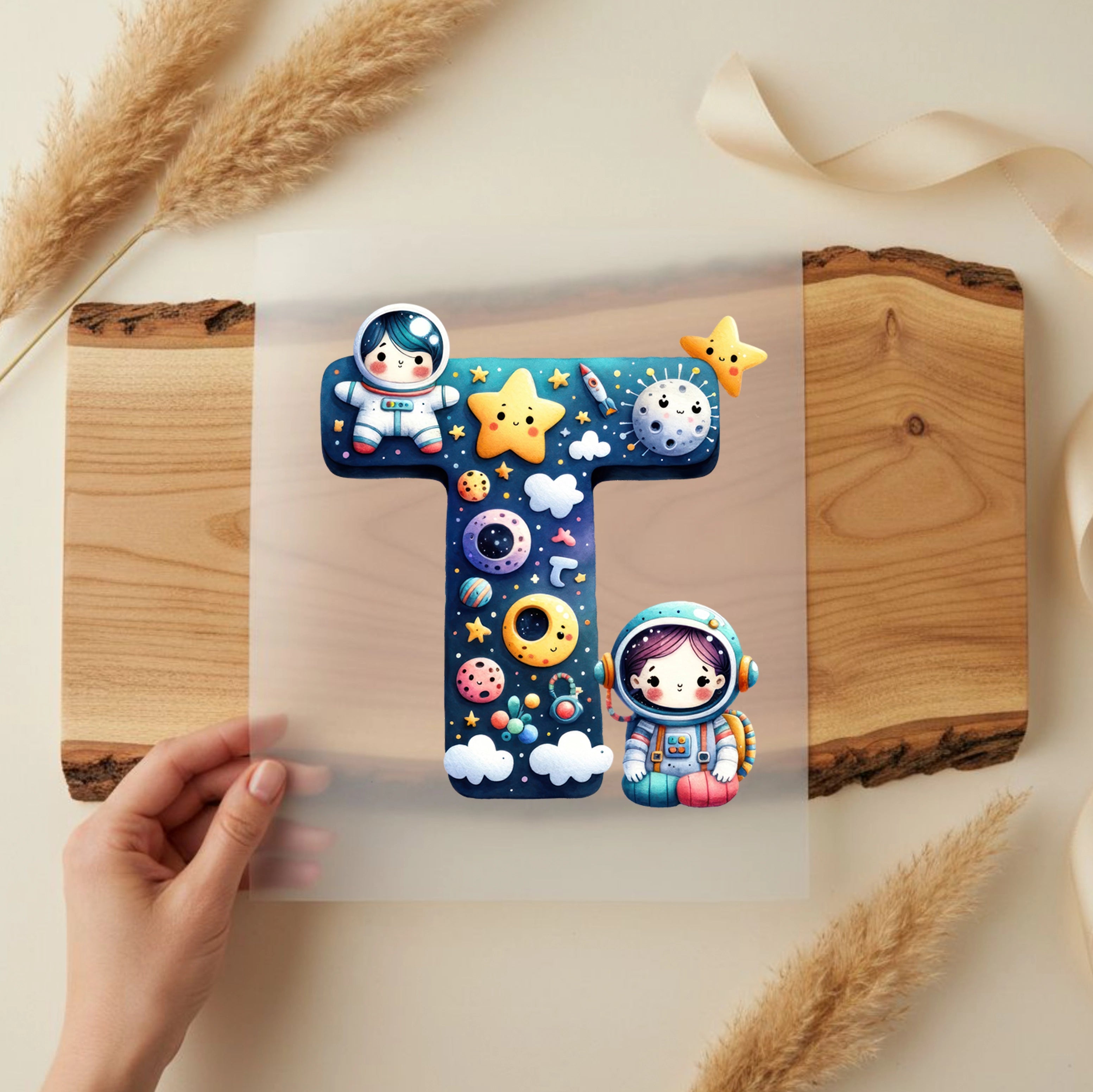 Bügelbild Weltall Buchstaben Alphabet