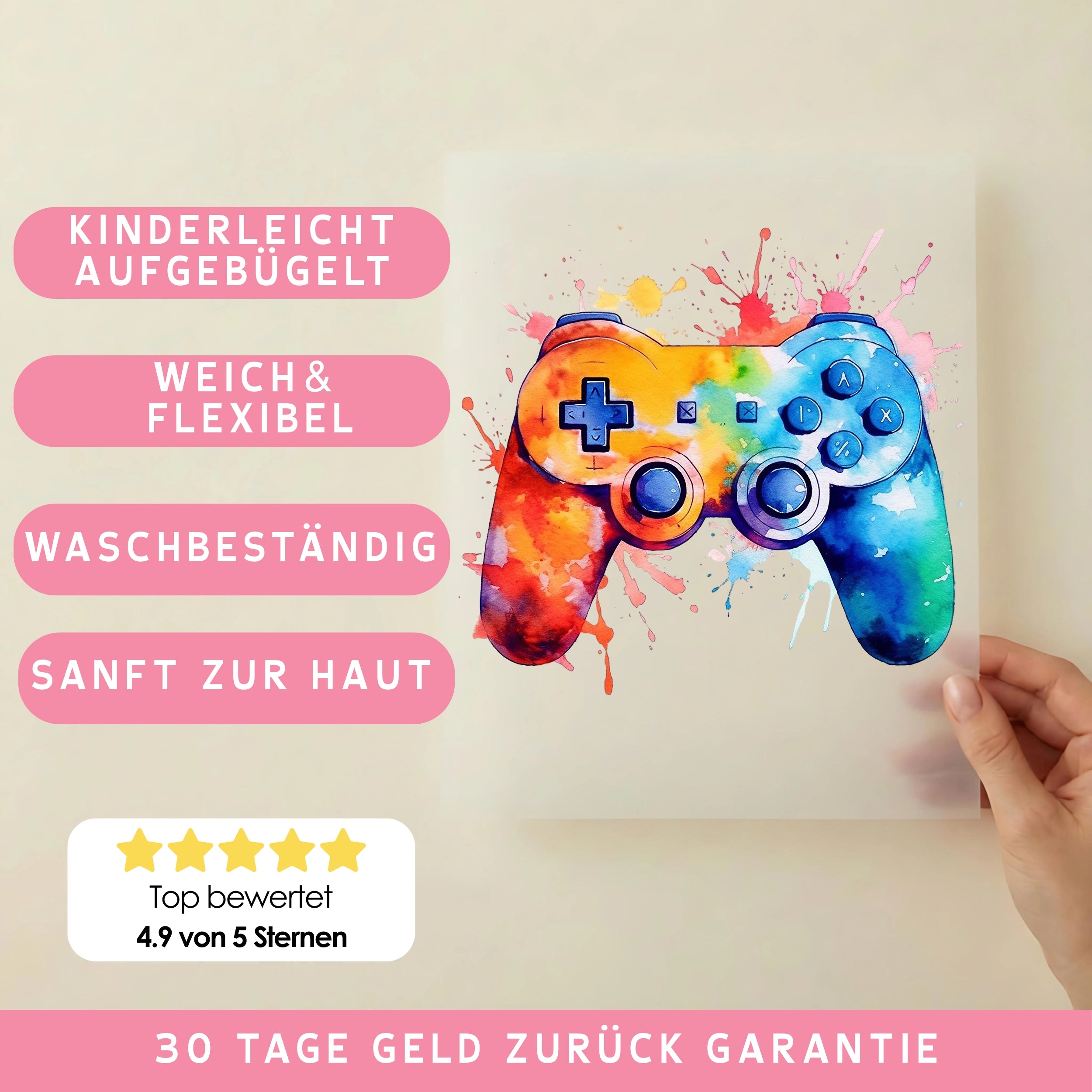 Bügelbild Controller Gamepad