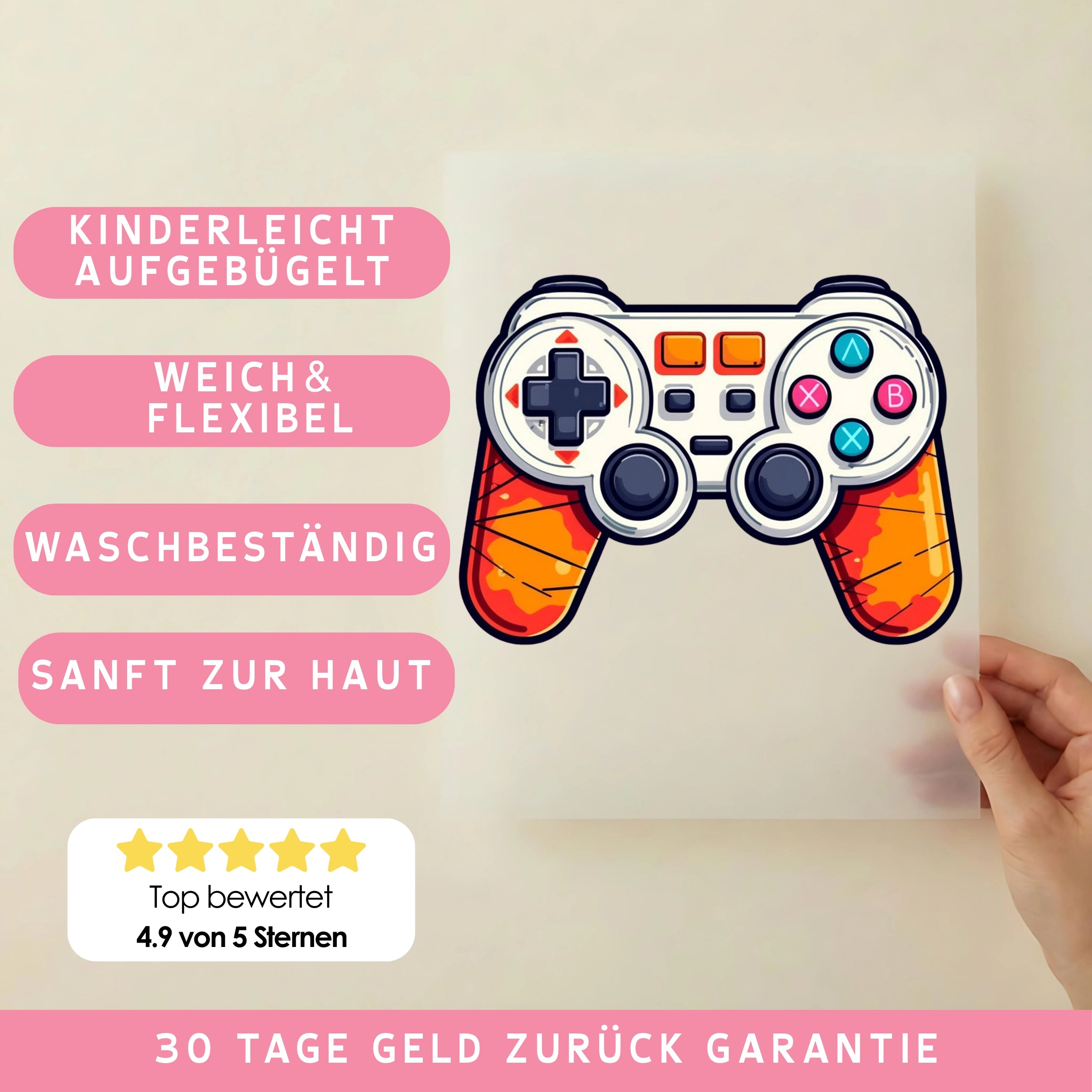 Bügelbild Gamepad Controller Tiger