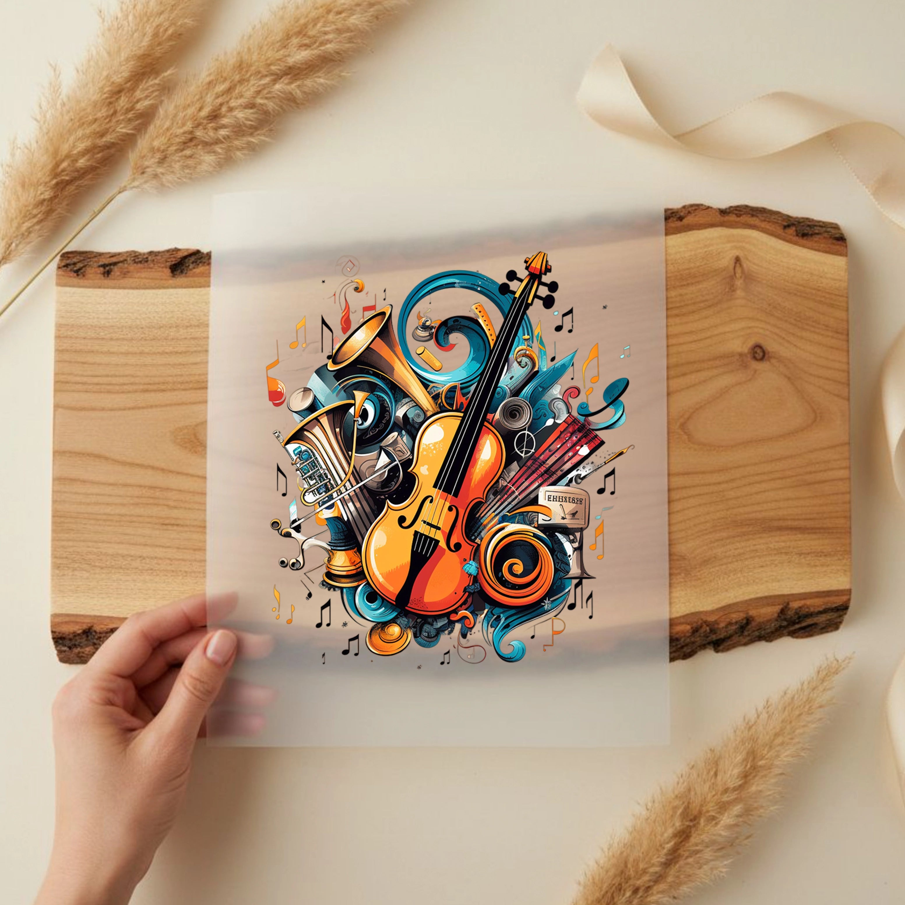 Bügelbild Musik Geige